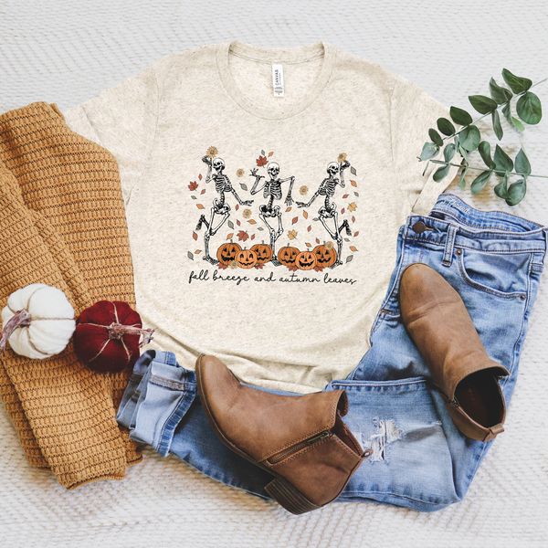 Fall Breeze Skeletons | Short Sleeve Crew Neck