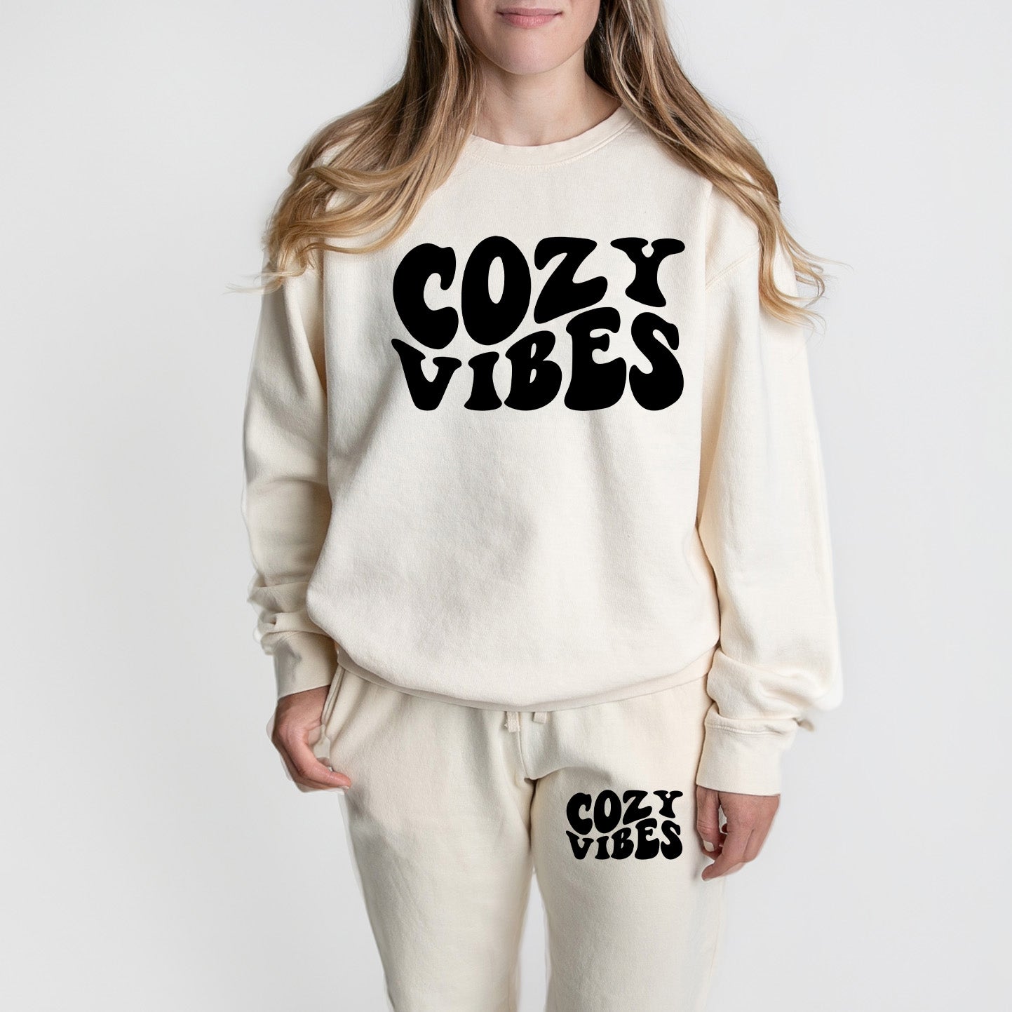 Cozy Vibes | Lightweight Garment Dyed Sweatshirt Set