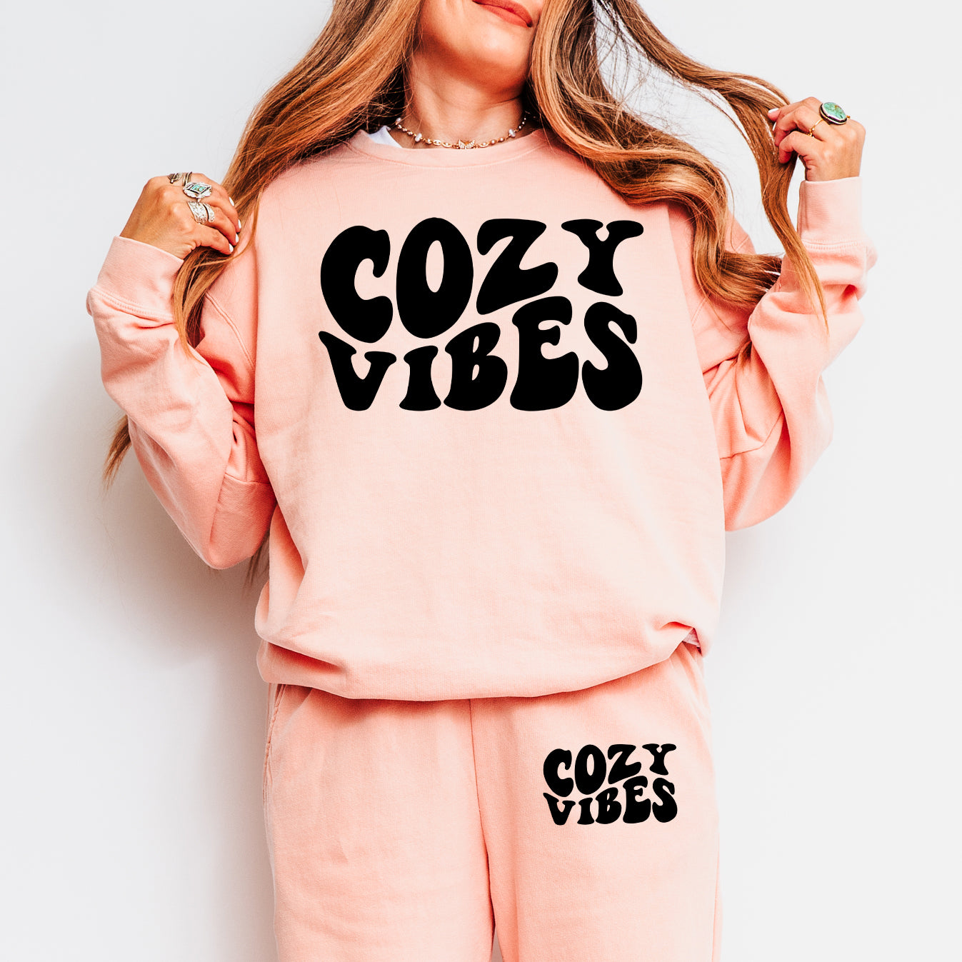 Cozy Vibes | Lightweight Garment Dyed Sweatshirt Set