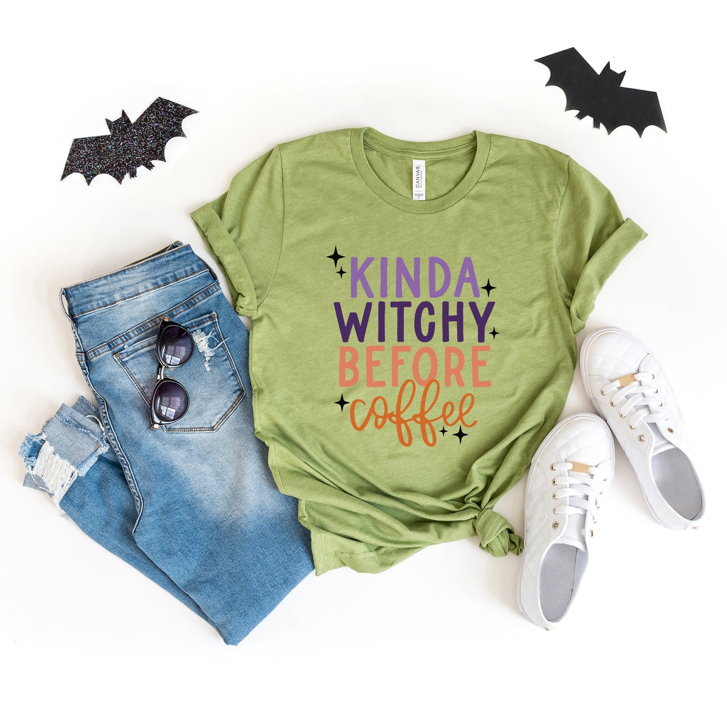 Kinda Witchy Before Coffee | Short Sleeve Graphic Tee | Halloween