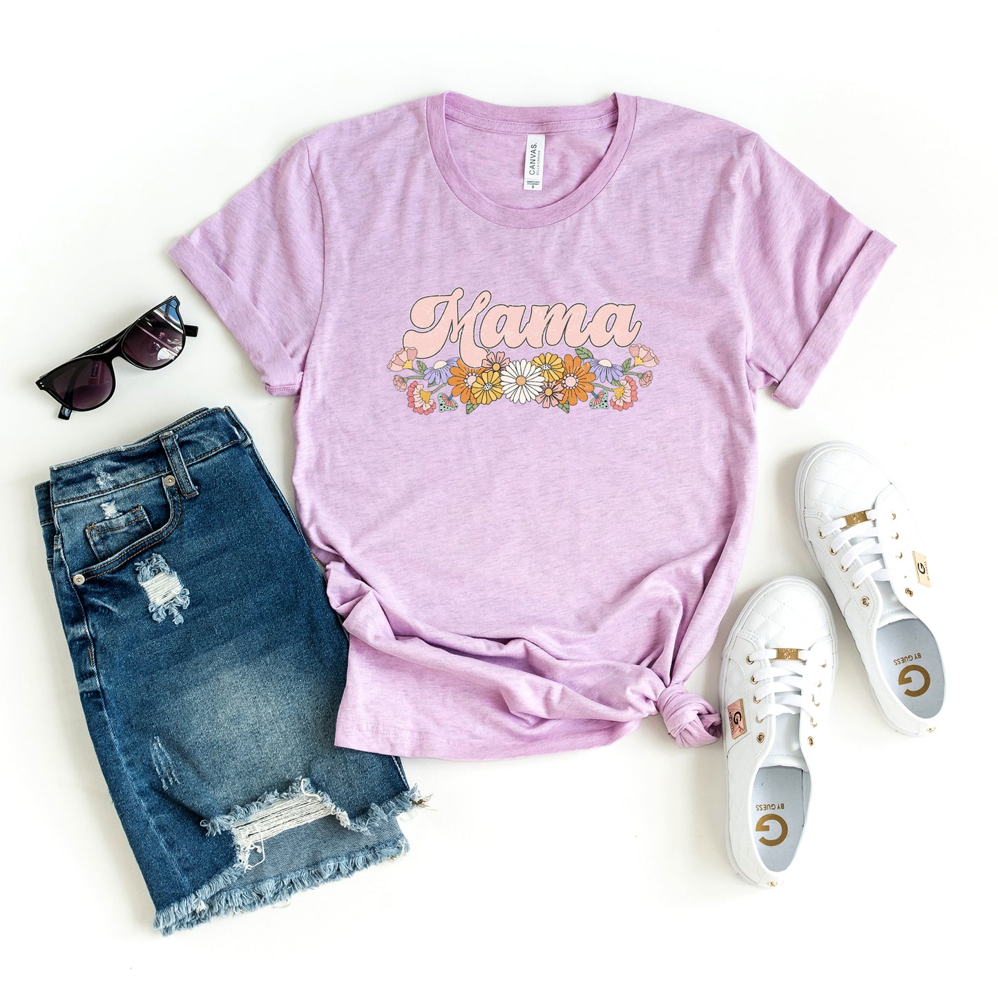 Mama Flowers Grunge | Short Sleeve Graphic Tee