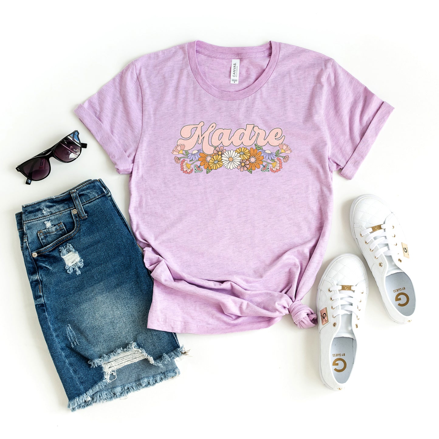 Madre Flowers Grunge | Short Sleeve Graphic Tee