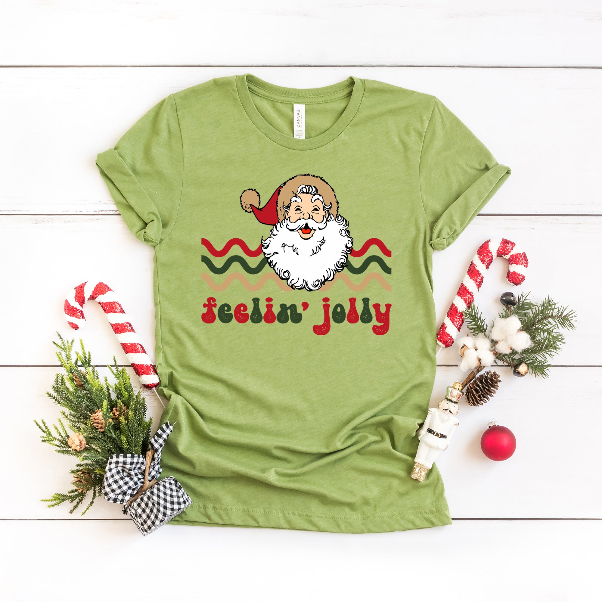 Feelin' Jolly Stripes | Short Sleeve Crew Neck