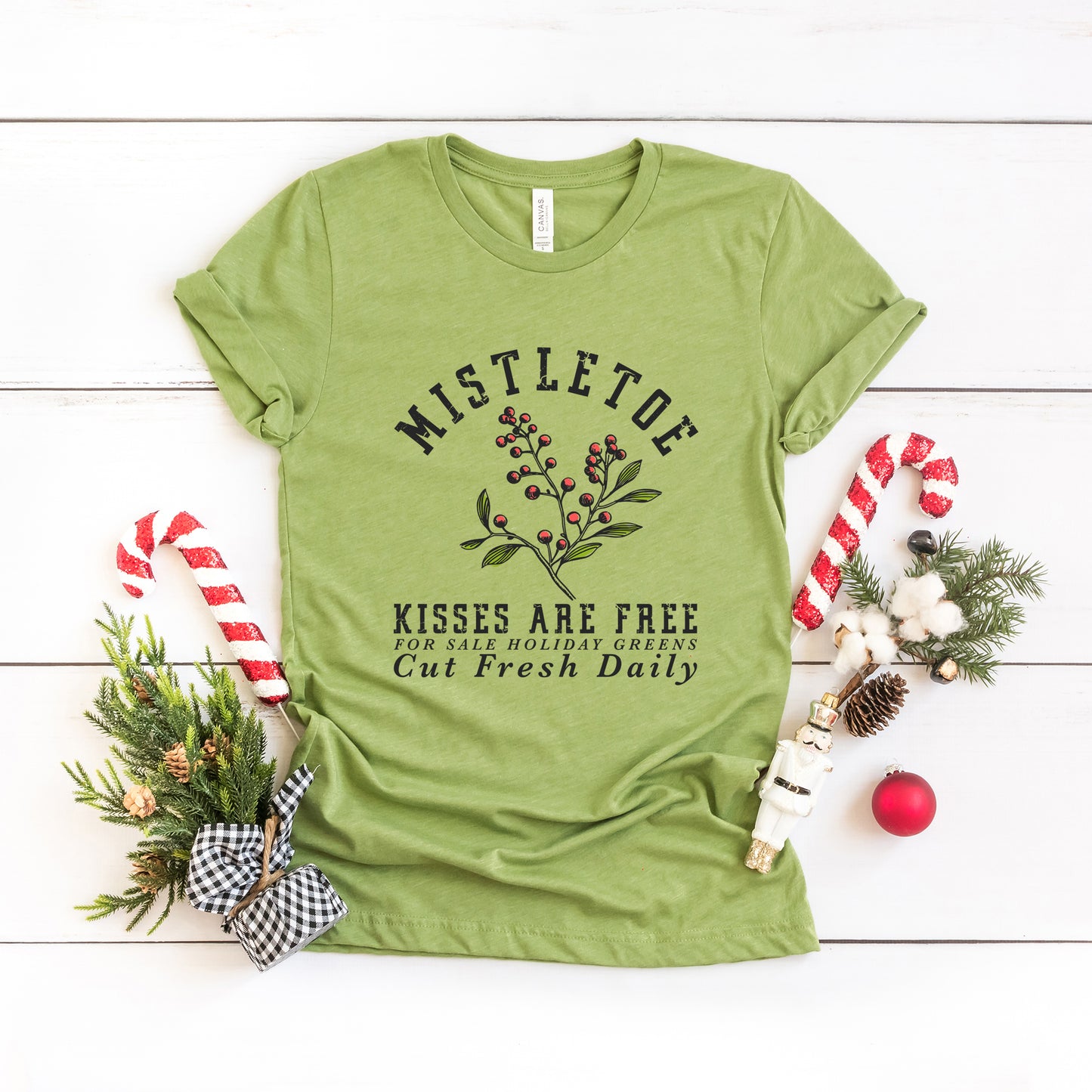Mistletoe Kisses are Free | Short Sleeve Crewneck