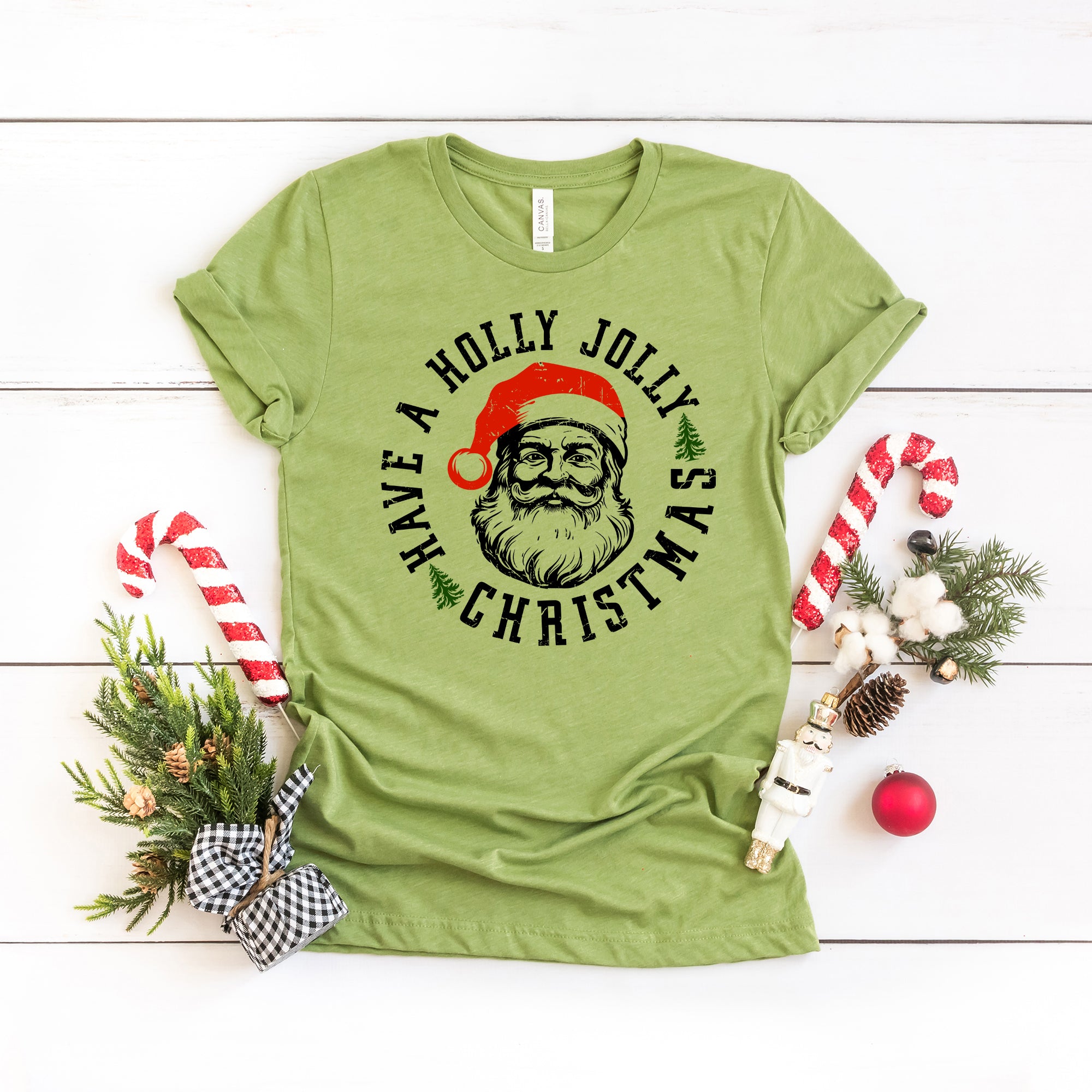 Holly Jolly Santa | Short Sleeve Crew Neck