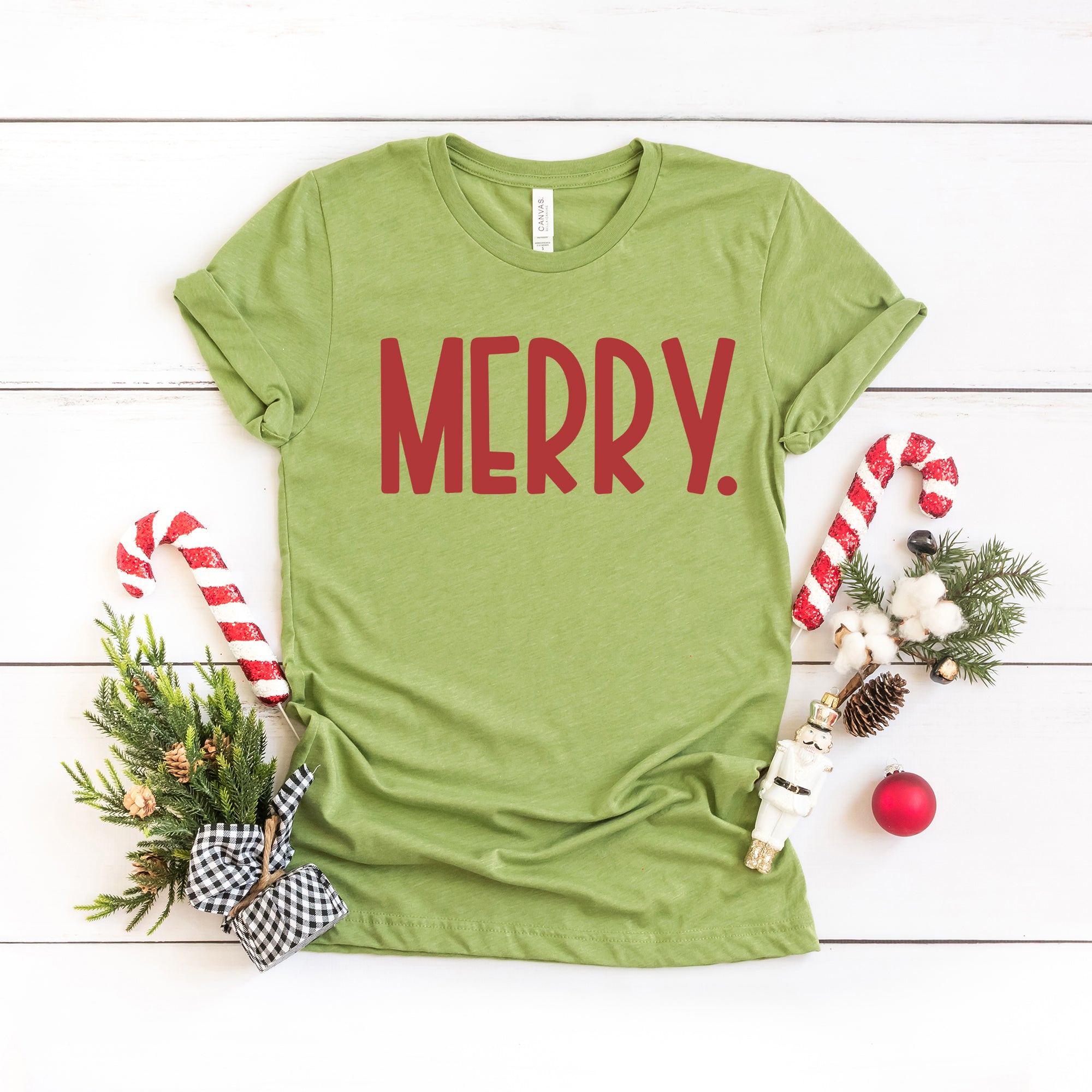 Merry Bold Word | Short Sleeve Crew Neck