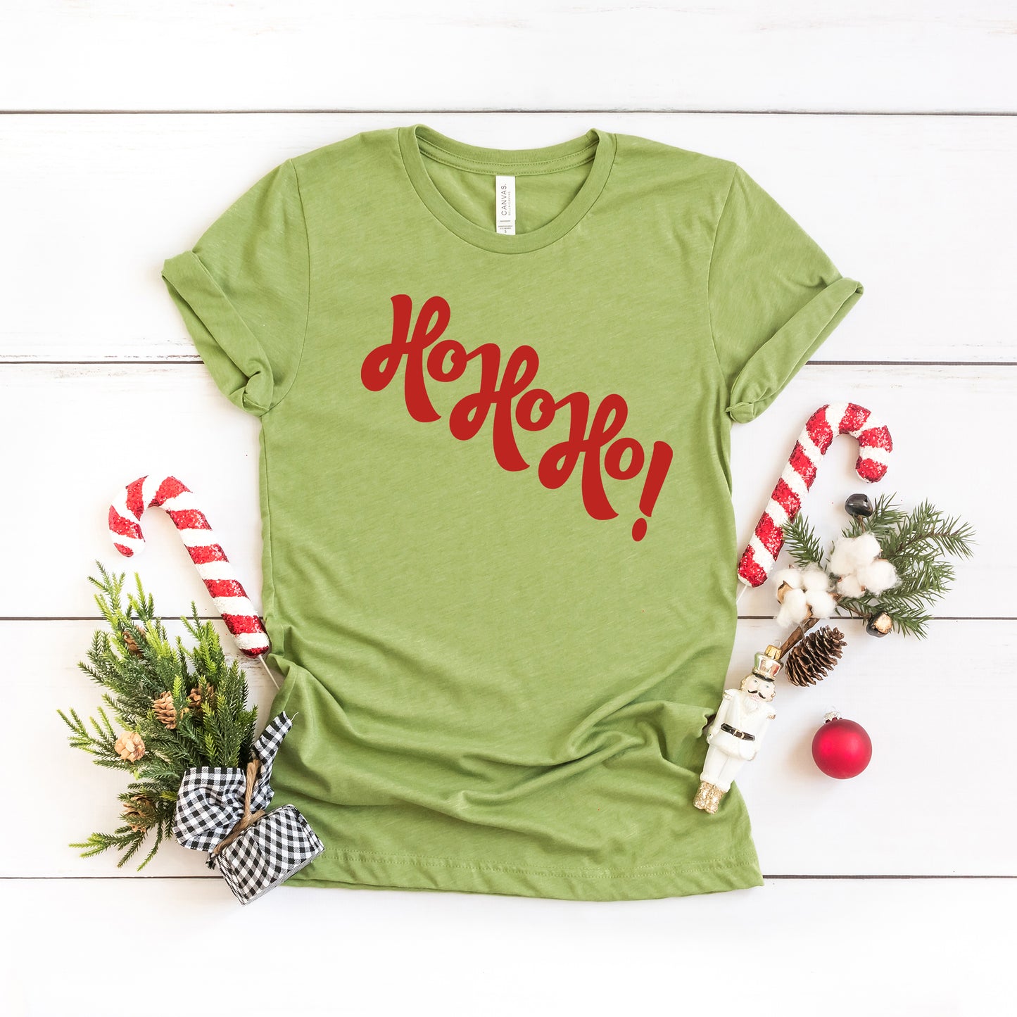 Diagonal Ho Ho Ho | Short Sleeve Crew Neck