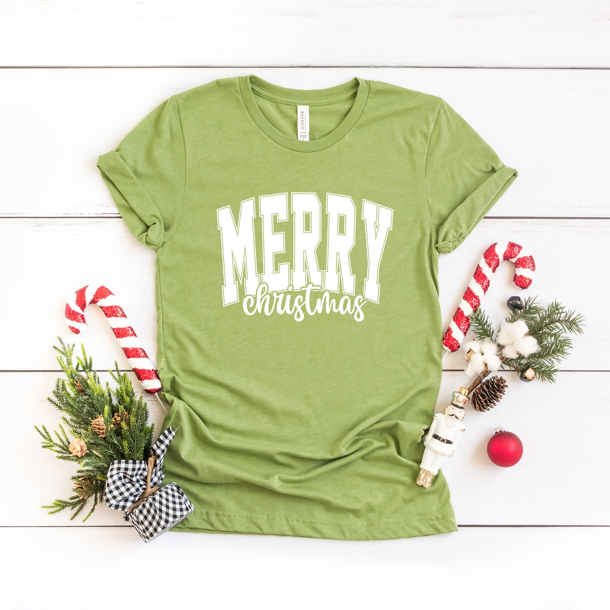 Merry Christmas Cursive Bold | Short Sleeve Crewneck