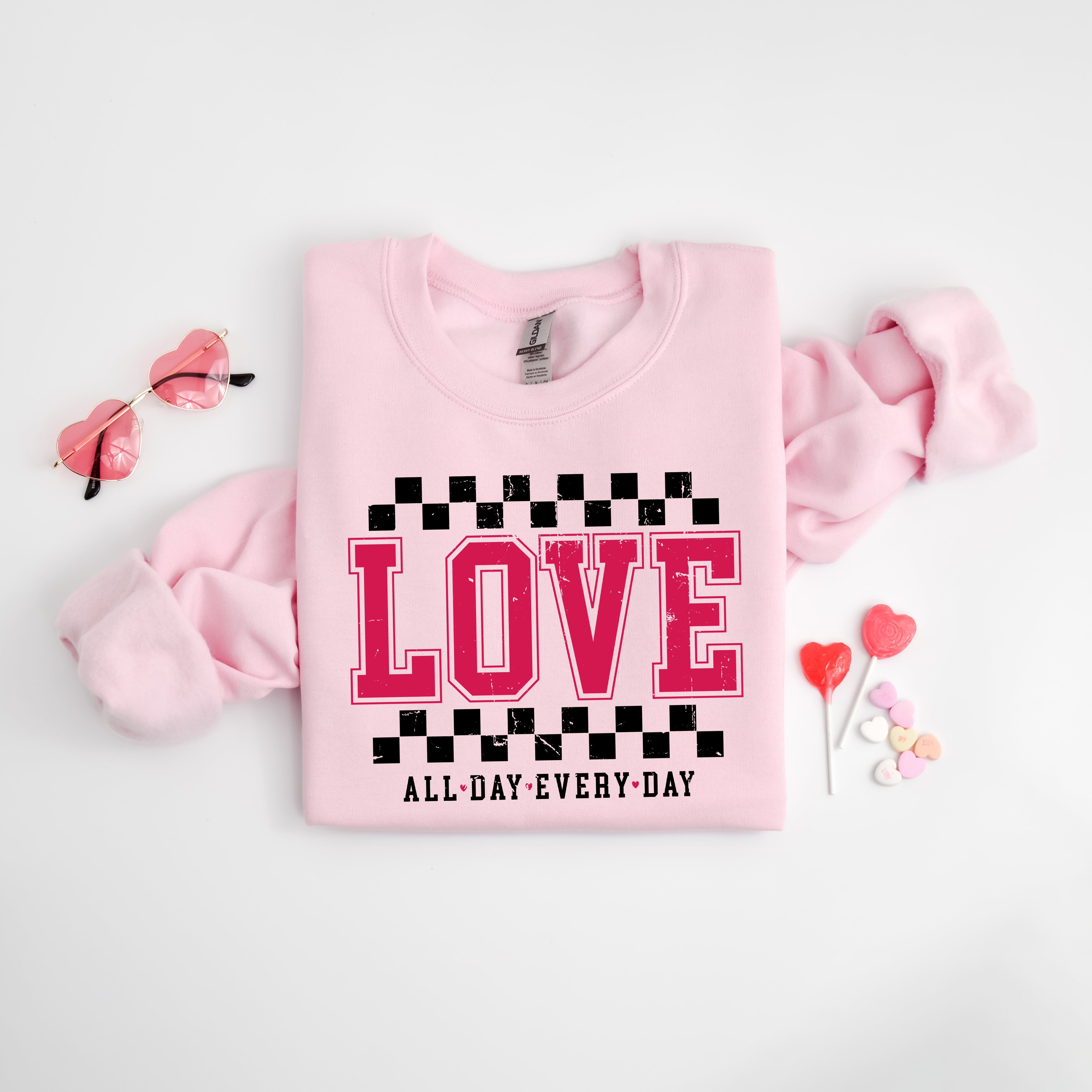 Love All Day Everyday Checkered | Sweatshirt