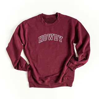 Embroidered Howdy Varsity Outline | Sweatshirt