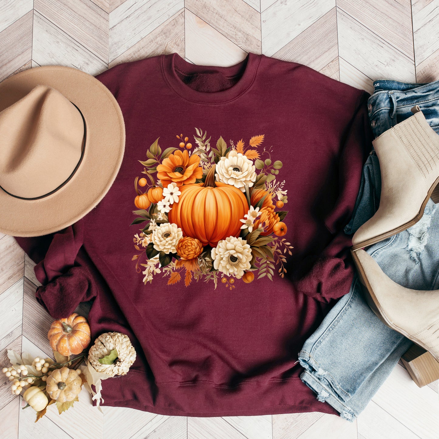 Pumpkin Floral Arrangement | Sweatshirt