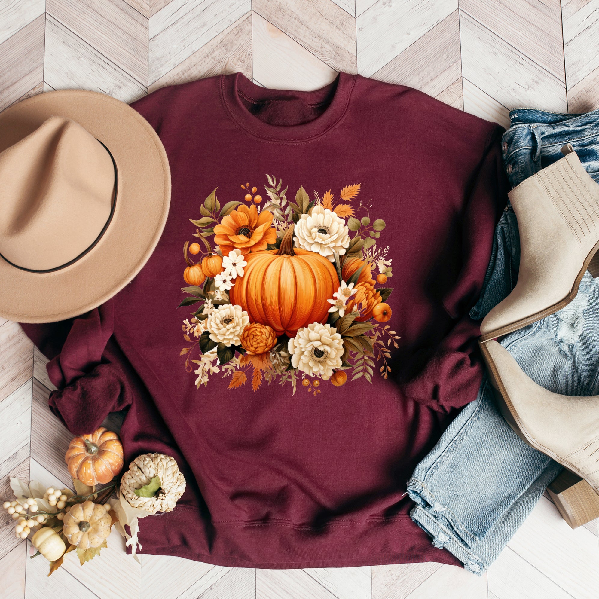 Pumpkin Floral Arrangement | Sweatshirt