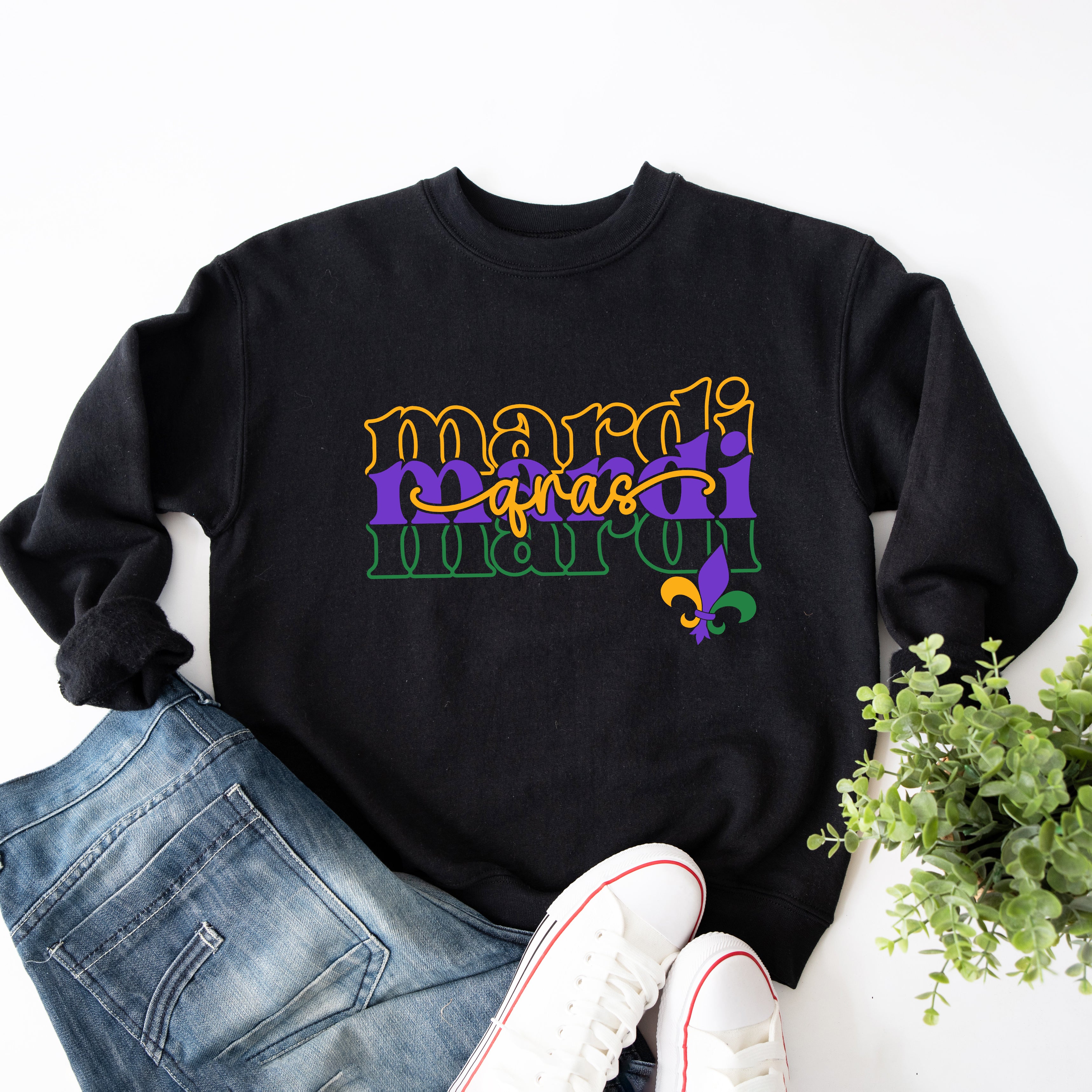 Mardi Stacked Cursive | Sweatshirt