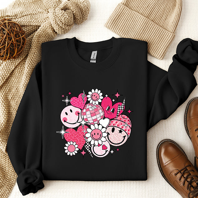 Pink Flower Hearts | Sweatshirt