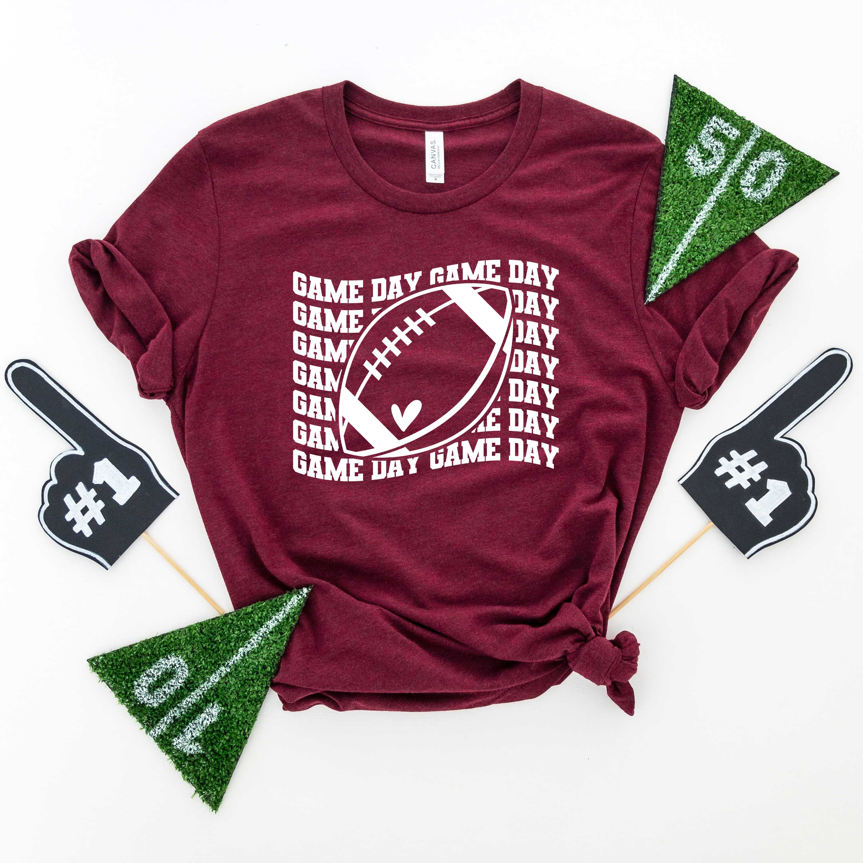 Football Game Day Stacked Wavy | Short Sleeve Graphic Tee