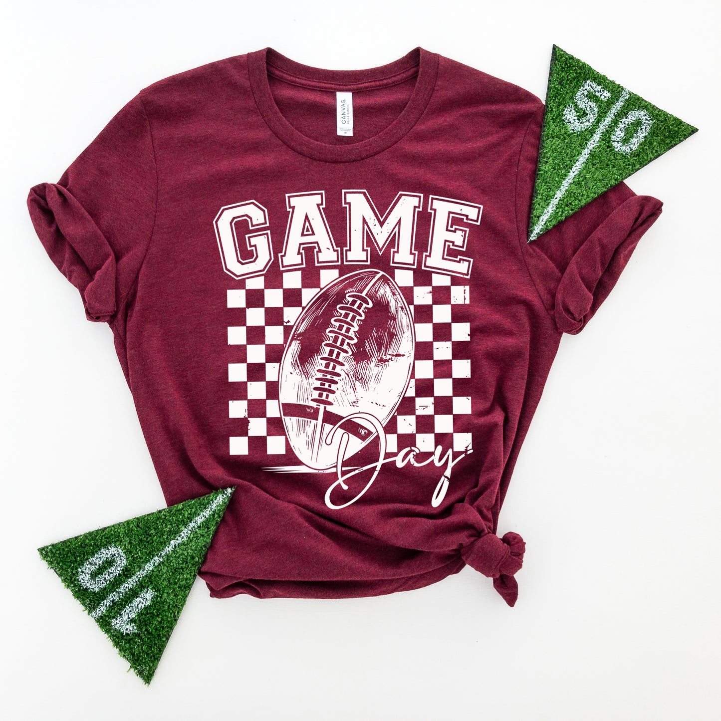 Retro Football Game Day |Short Sleeve Crew Neck
