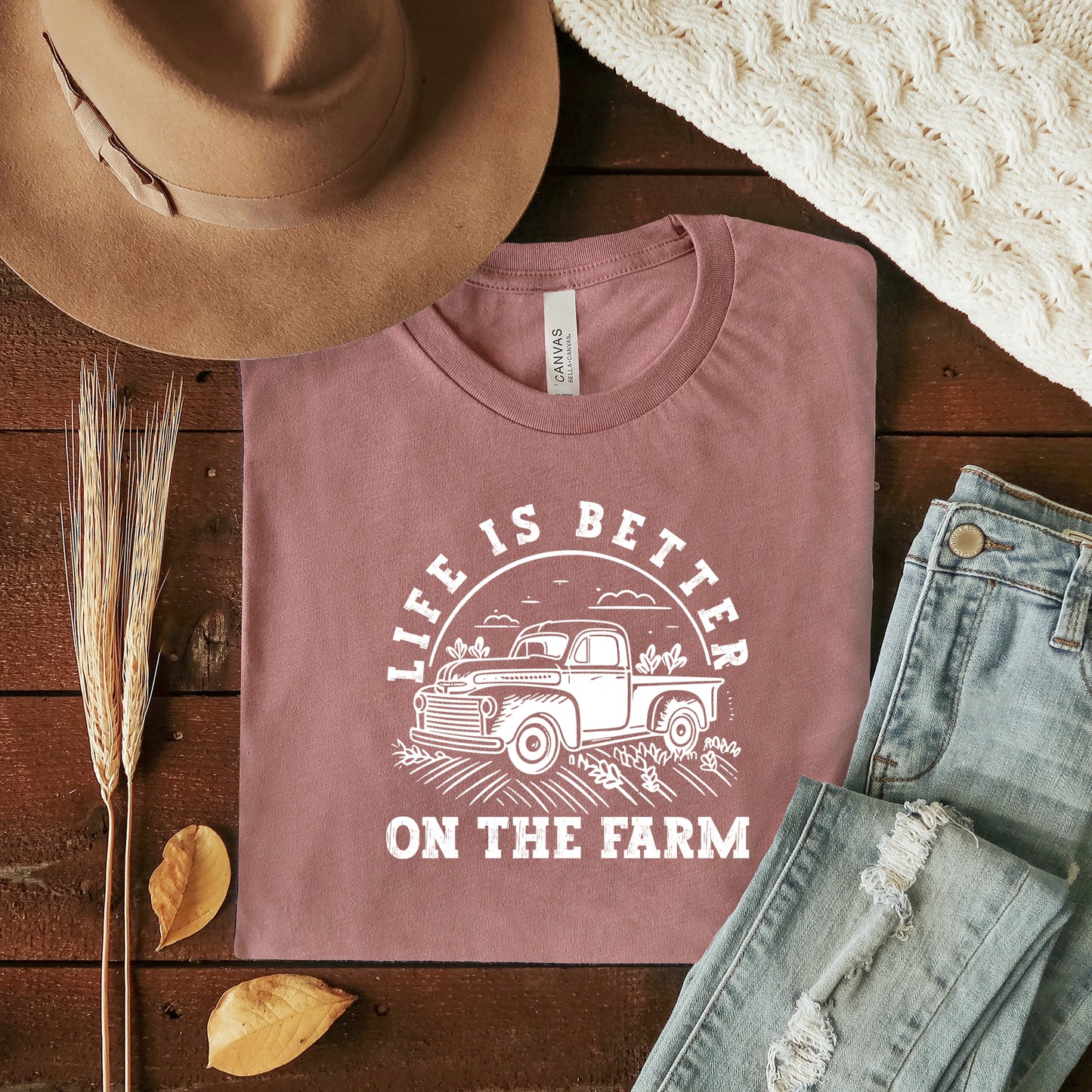 Better on the Farm Truck | Short Sleeve Crewneck