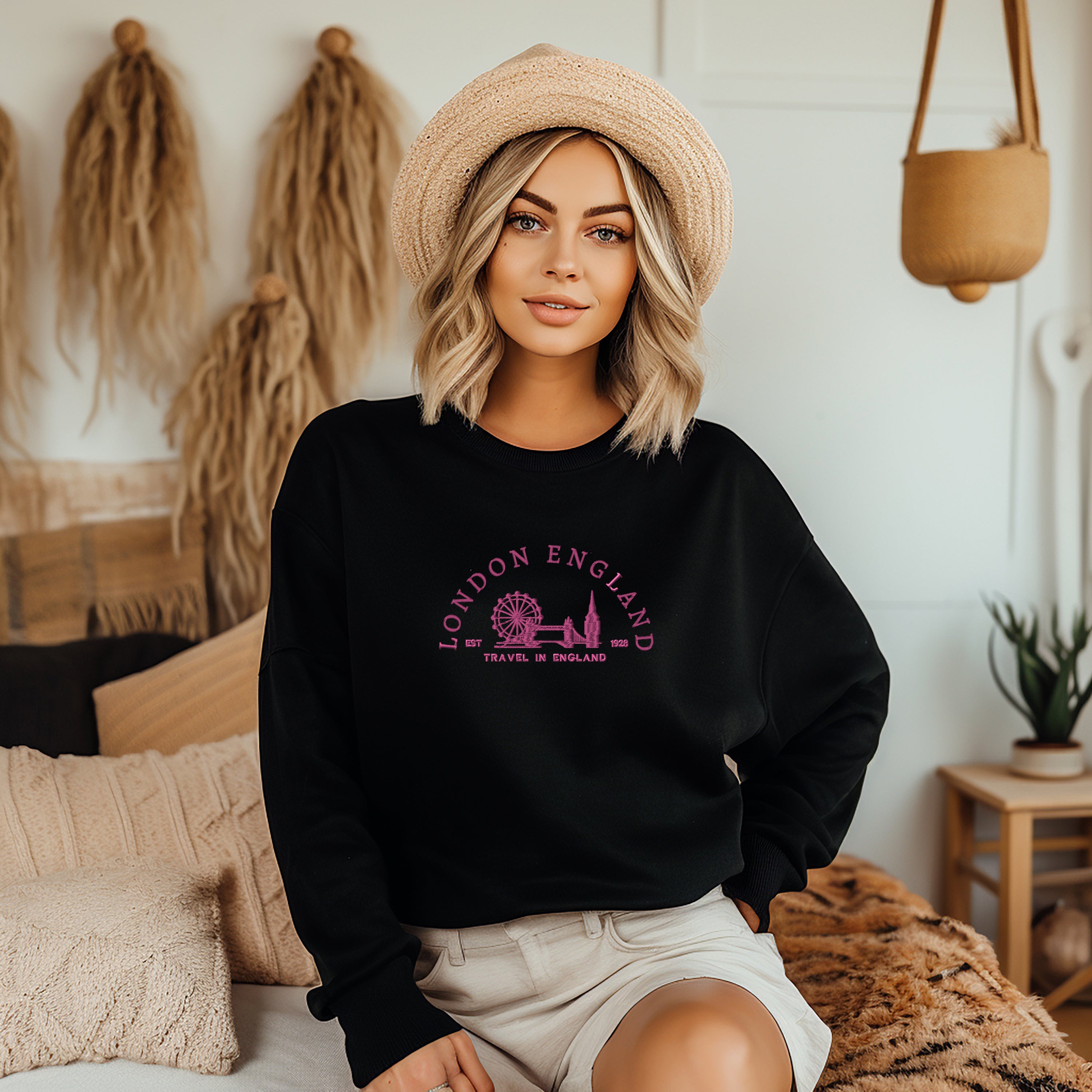 Embroidered London England | Sweatshirt