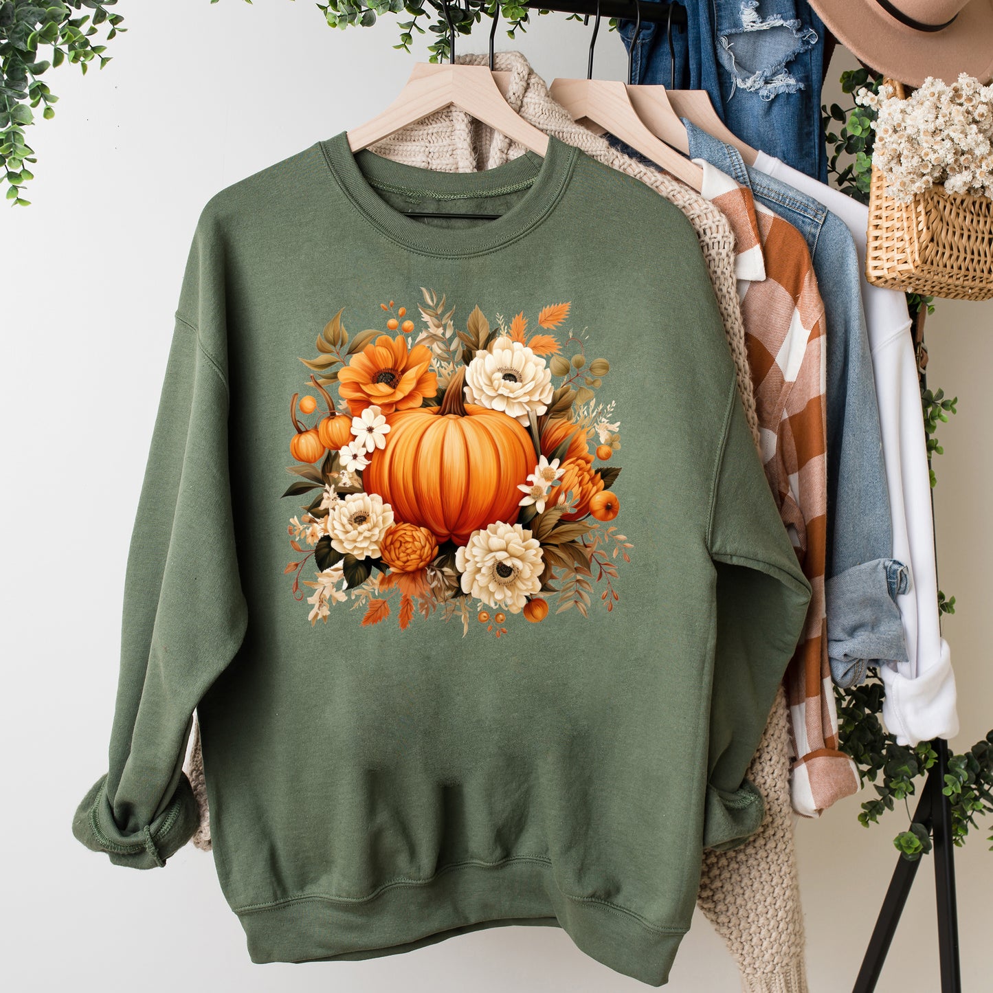 Pumpkin Floral Arrangement | Sweatshirt