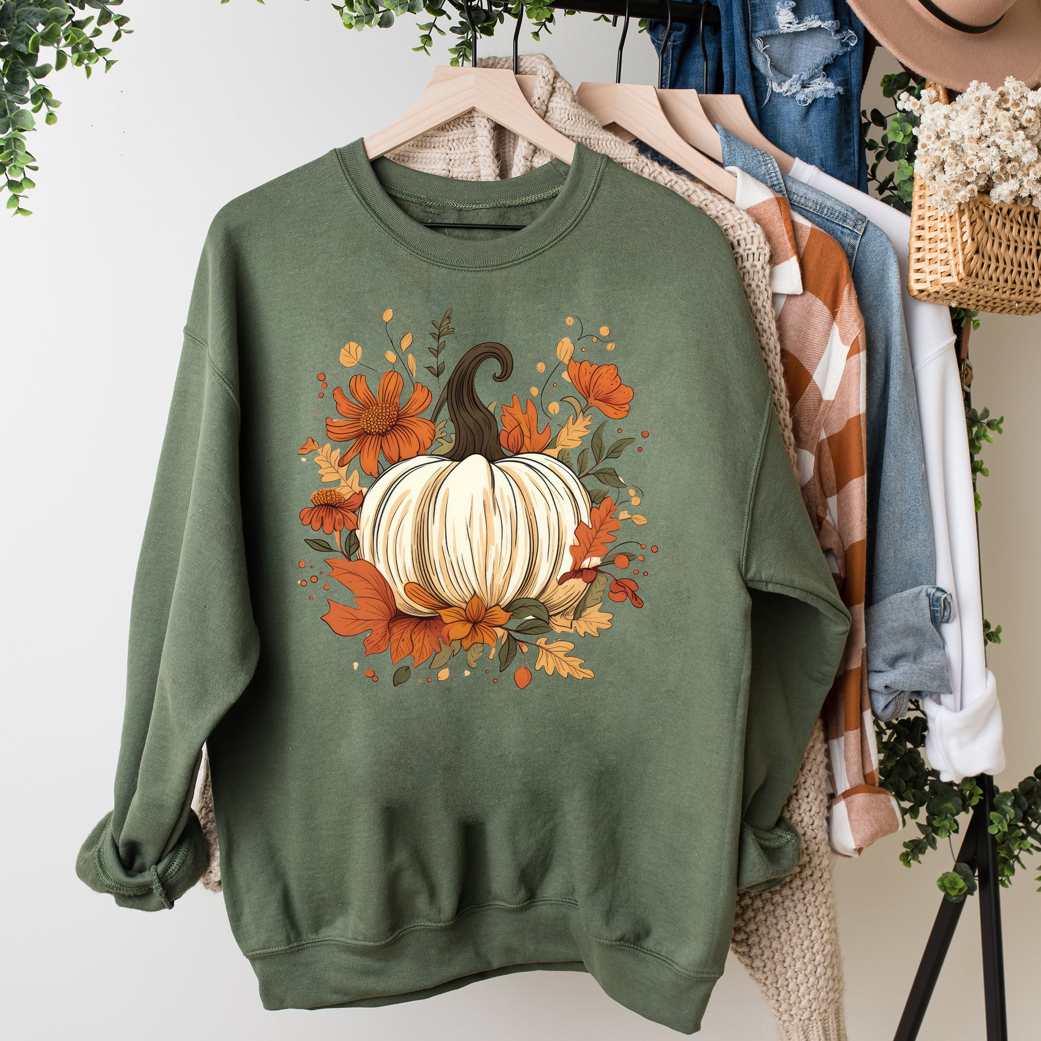 Fall Pumpkin Floral | Sweatshirt
