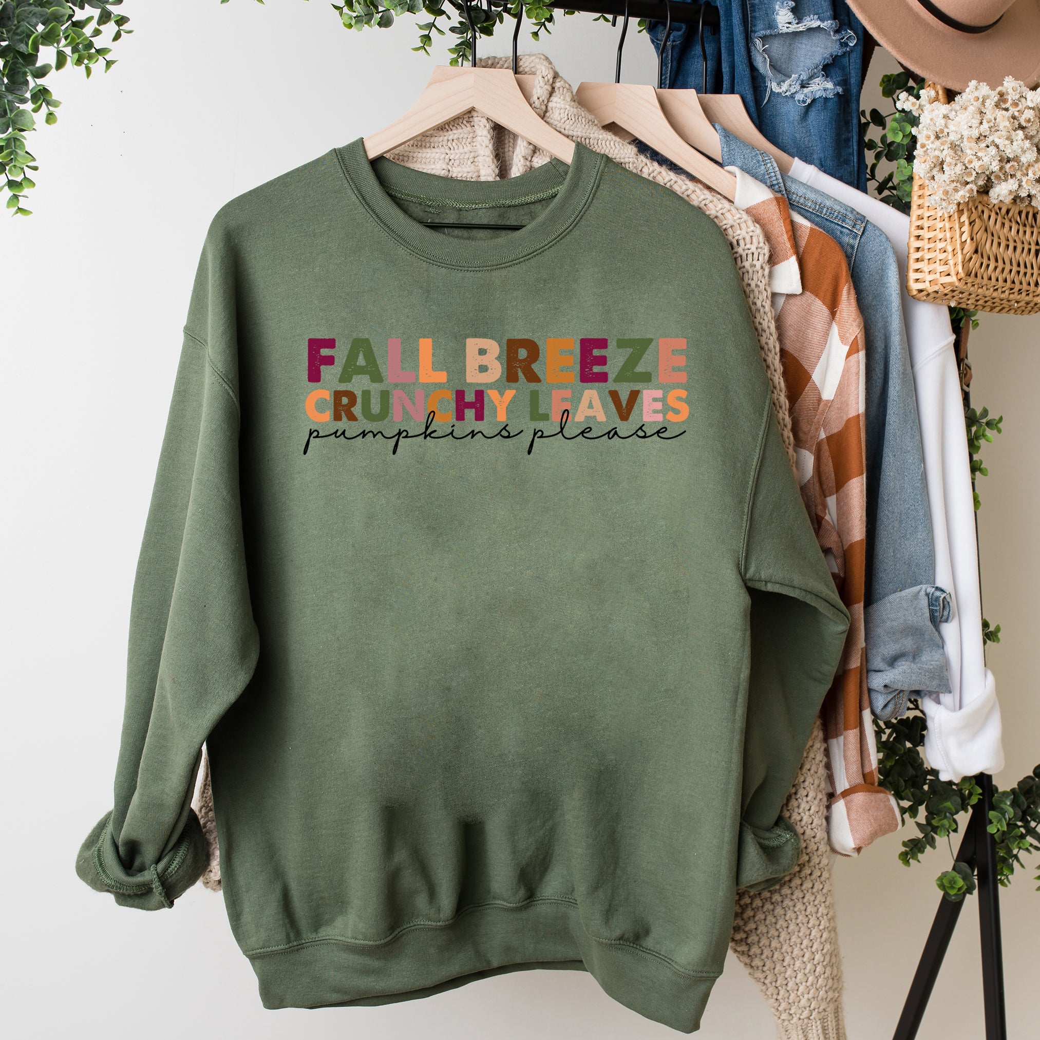 Fall Breeze and Crunch Leaves Colorful | Sweatshirt