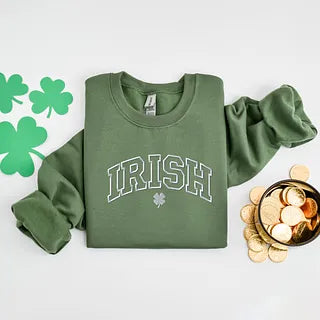Embroidered Irish Varsity Clover | Sweatshirt