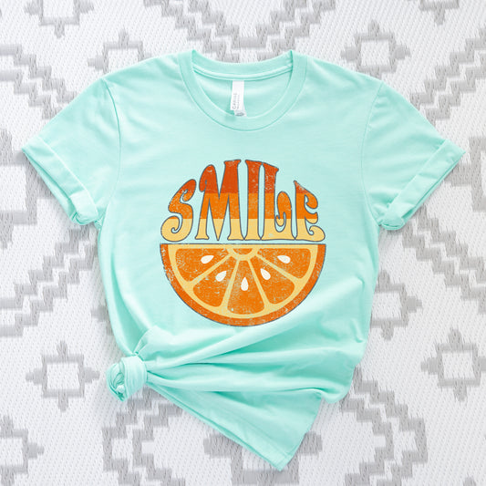 Smile Orange | Short Sleeve Graphic Tee
