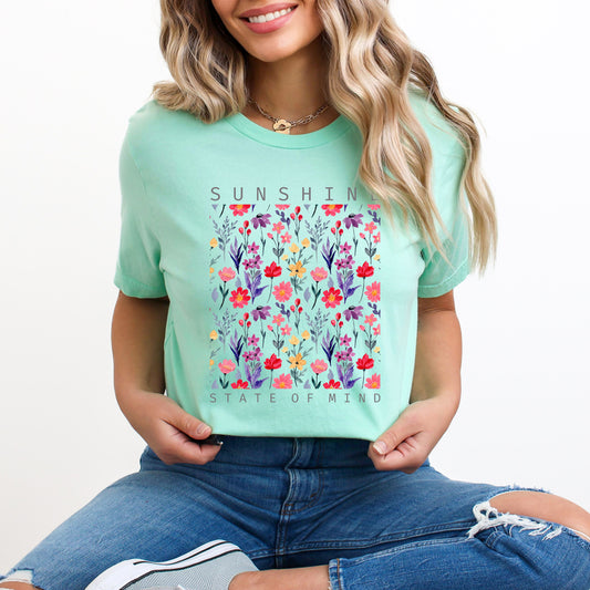 Sunshine State Of Mind Flowers  | Short Sleeve Graphic Tee