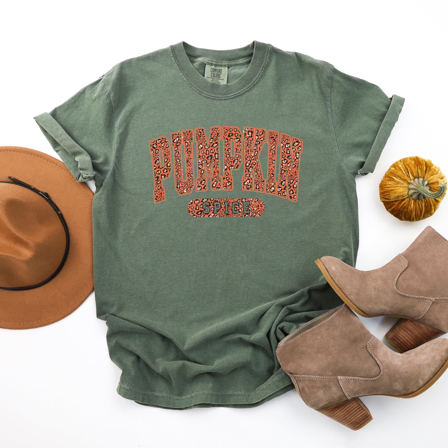 Leopard Pumpkin Spice | Garment Dyed Tee