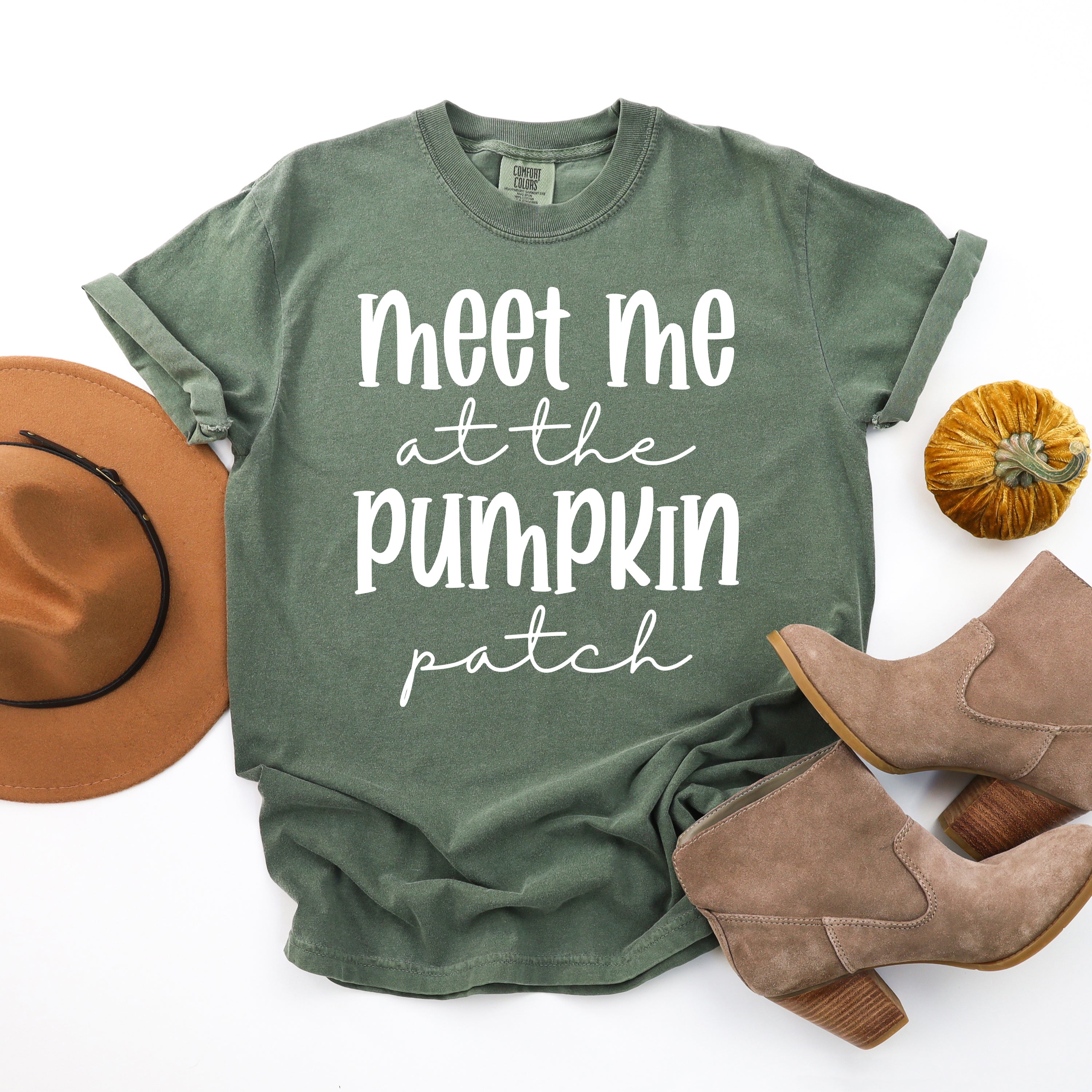 Meet Me At The Pumpkin Patch Script | Garment Dyed Tee