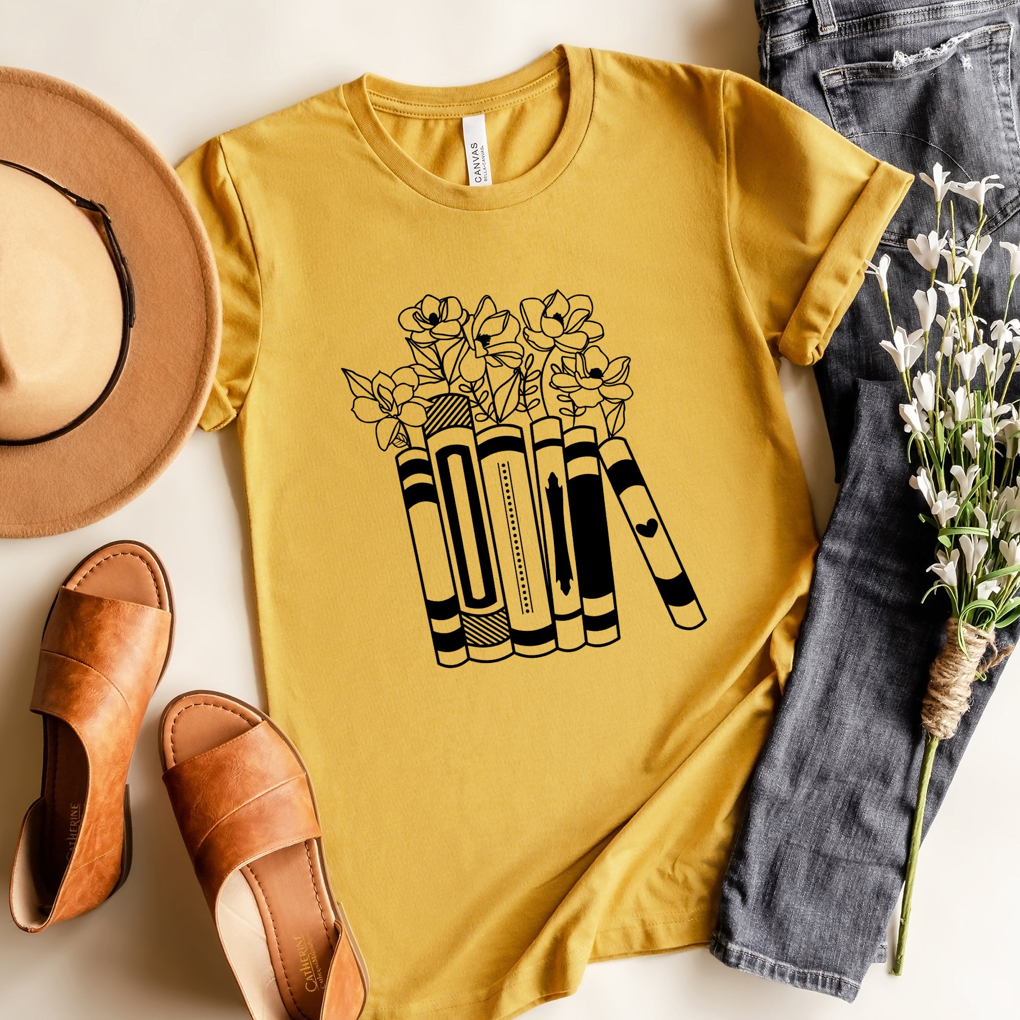 Floral Books | Short Sleeve Graphic Tee