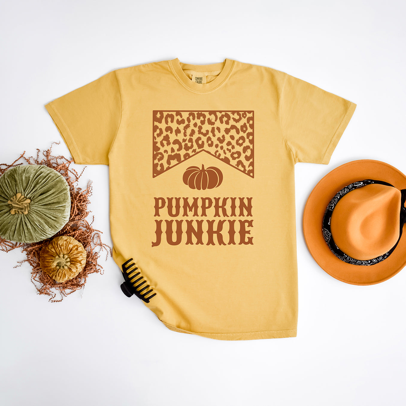 Leopard Pumpkin Junkie | Garment Dyed Tee