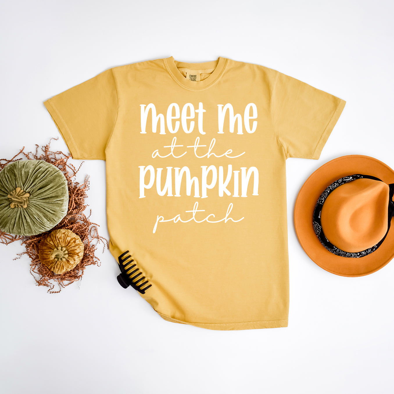 Meet Me At The Pumpkin Patch Script | Garment Dyed Tee
