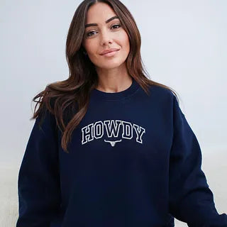 Embroidered Howdy Bull Varsity | Sweatshirt