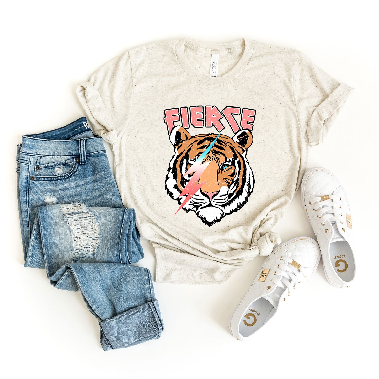 Fierce Tiger Lightning Bolt | Short Sleeve Graphic Tee