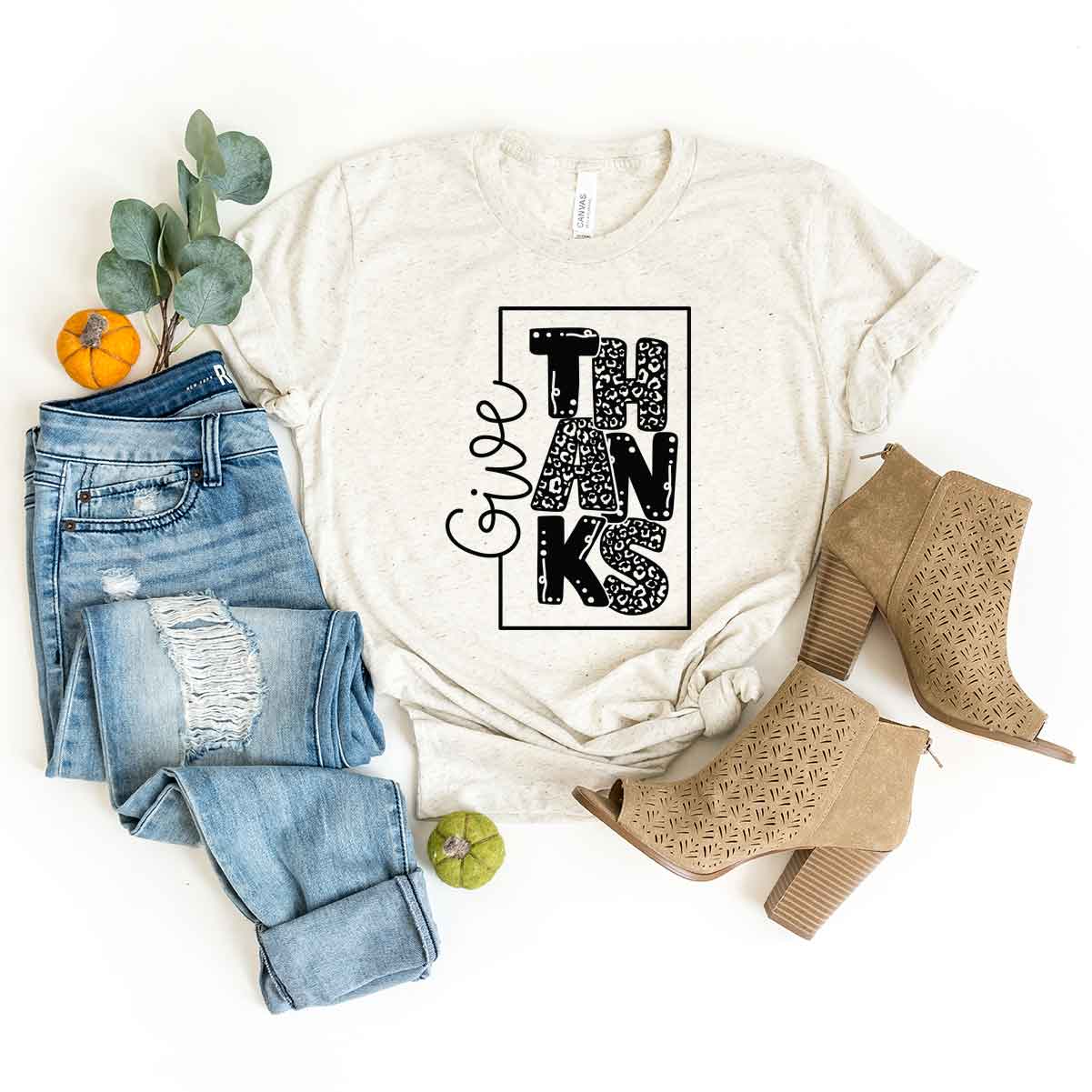 Give Thanks Square | Short Sleeve Crew Neck