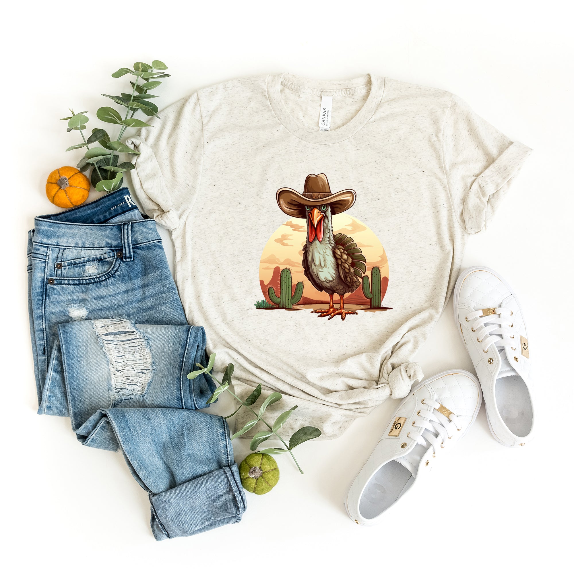 Turkey Bird Western | Short Sleeve Crew Neck
