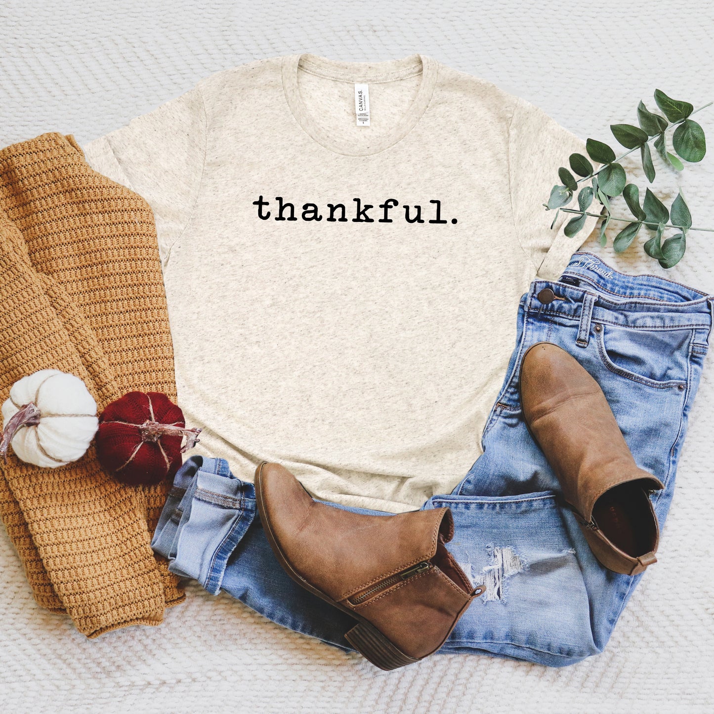 Thankful - Typewriter | Short Sleeve Graphic Tee