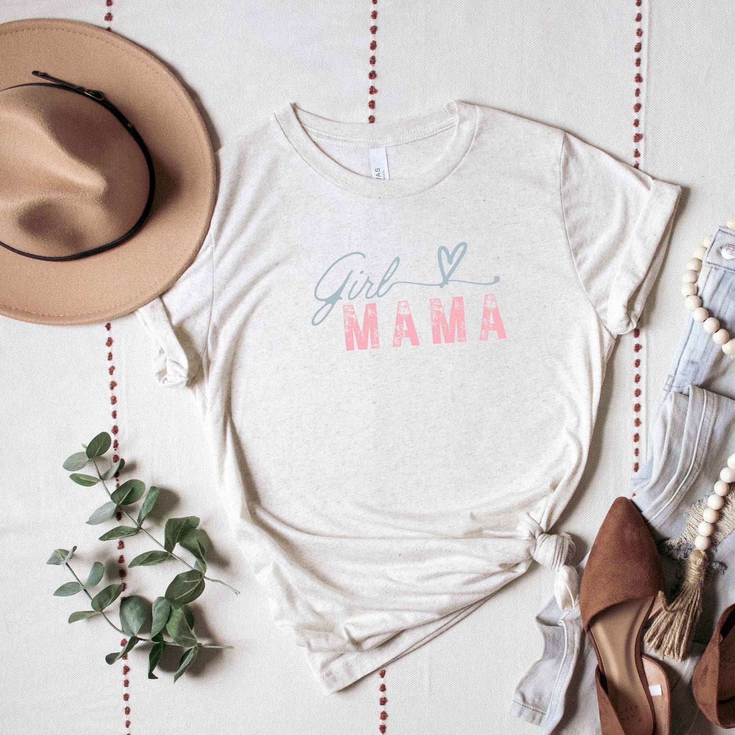 Girl Mama Heart Colorful | Short Sleeve Graphic Tee