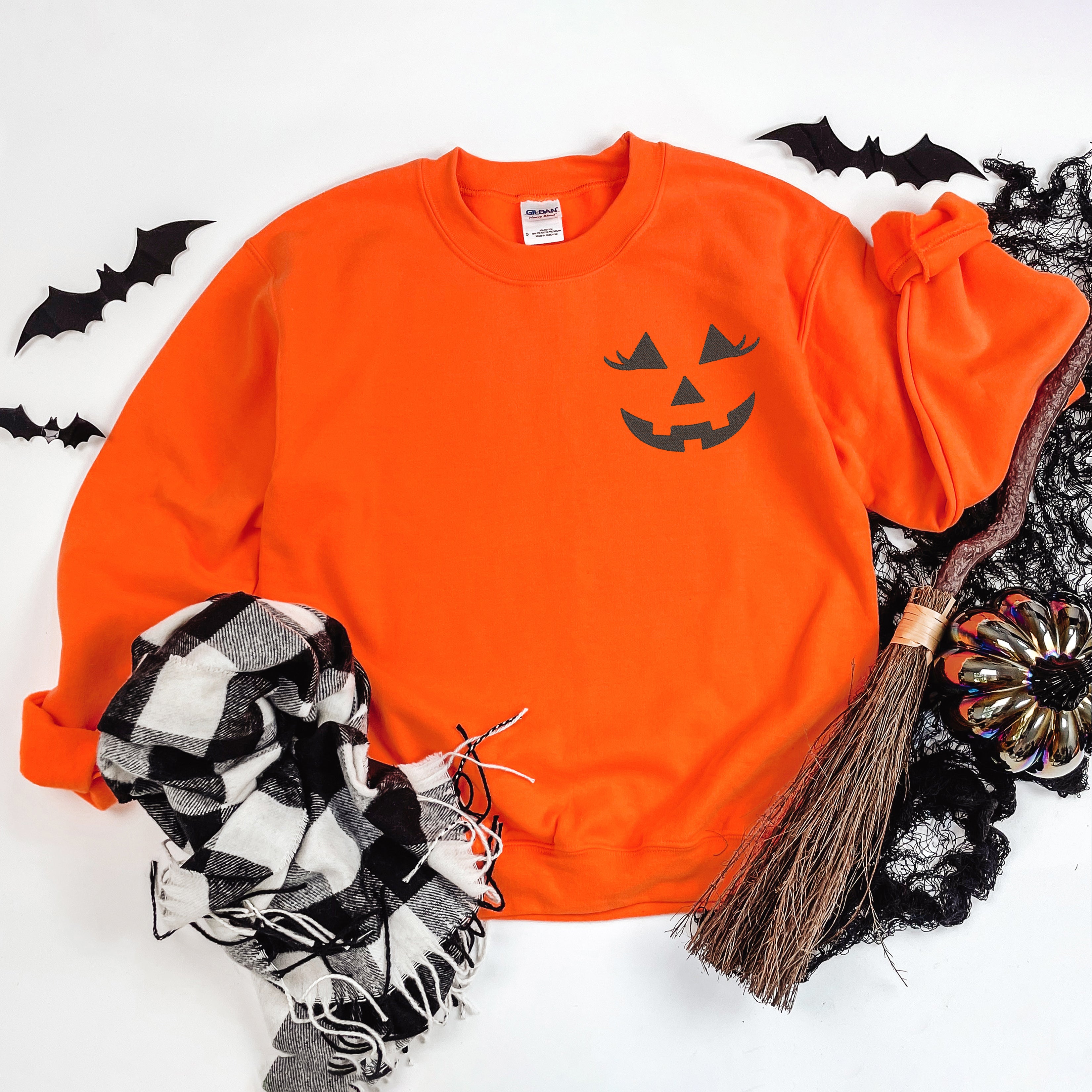 Embroidered Lady Jack-O-Lantern Mini | Sweatshirt