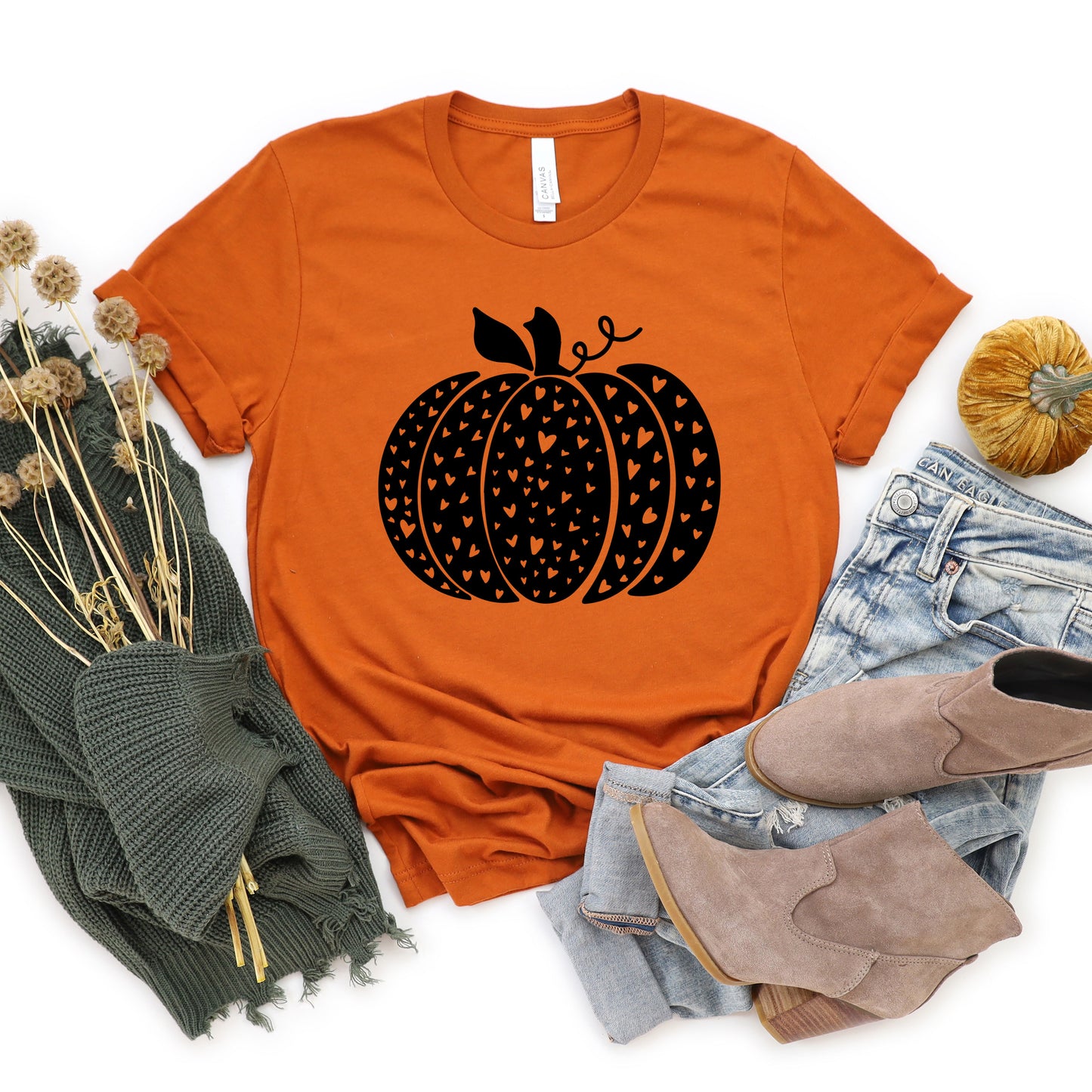 Heart Pumpkin | Short Sleeve Crew Neck