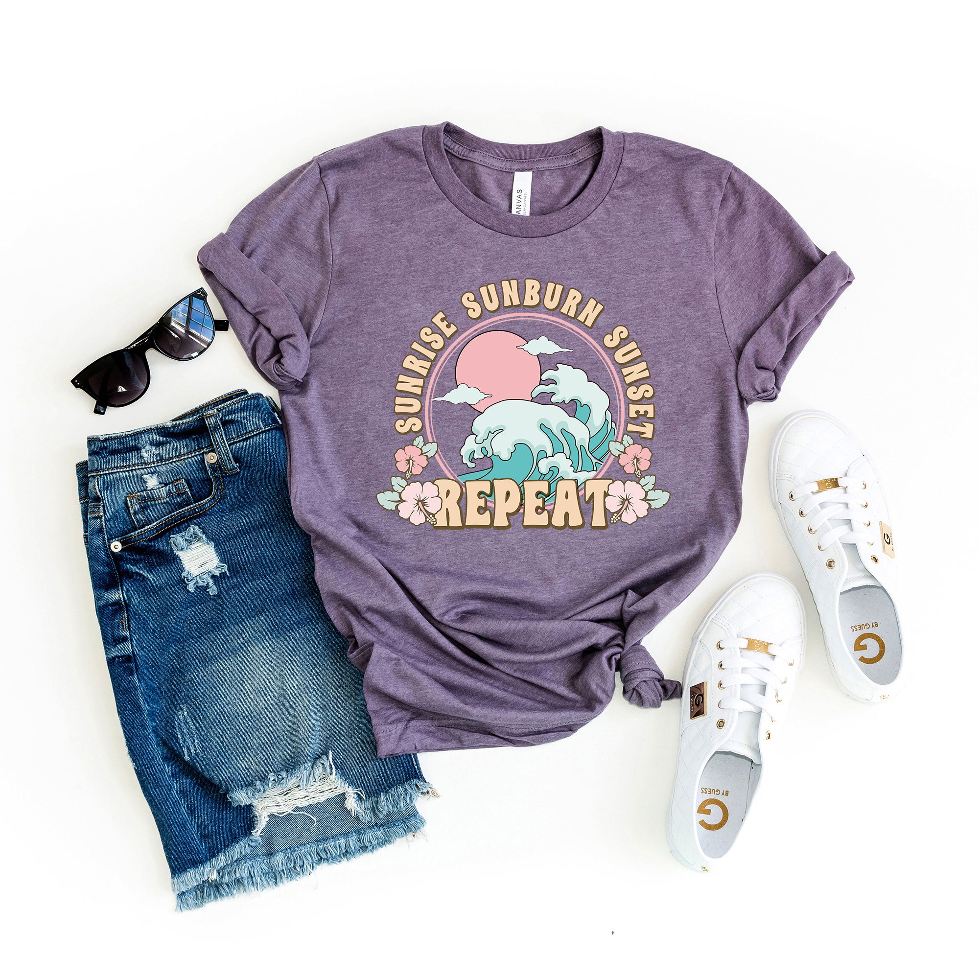 Sunrise Sunburn Sunset Repeat Wave | Short Sleeve Graphic Tee