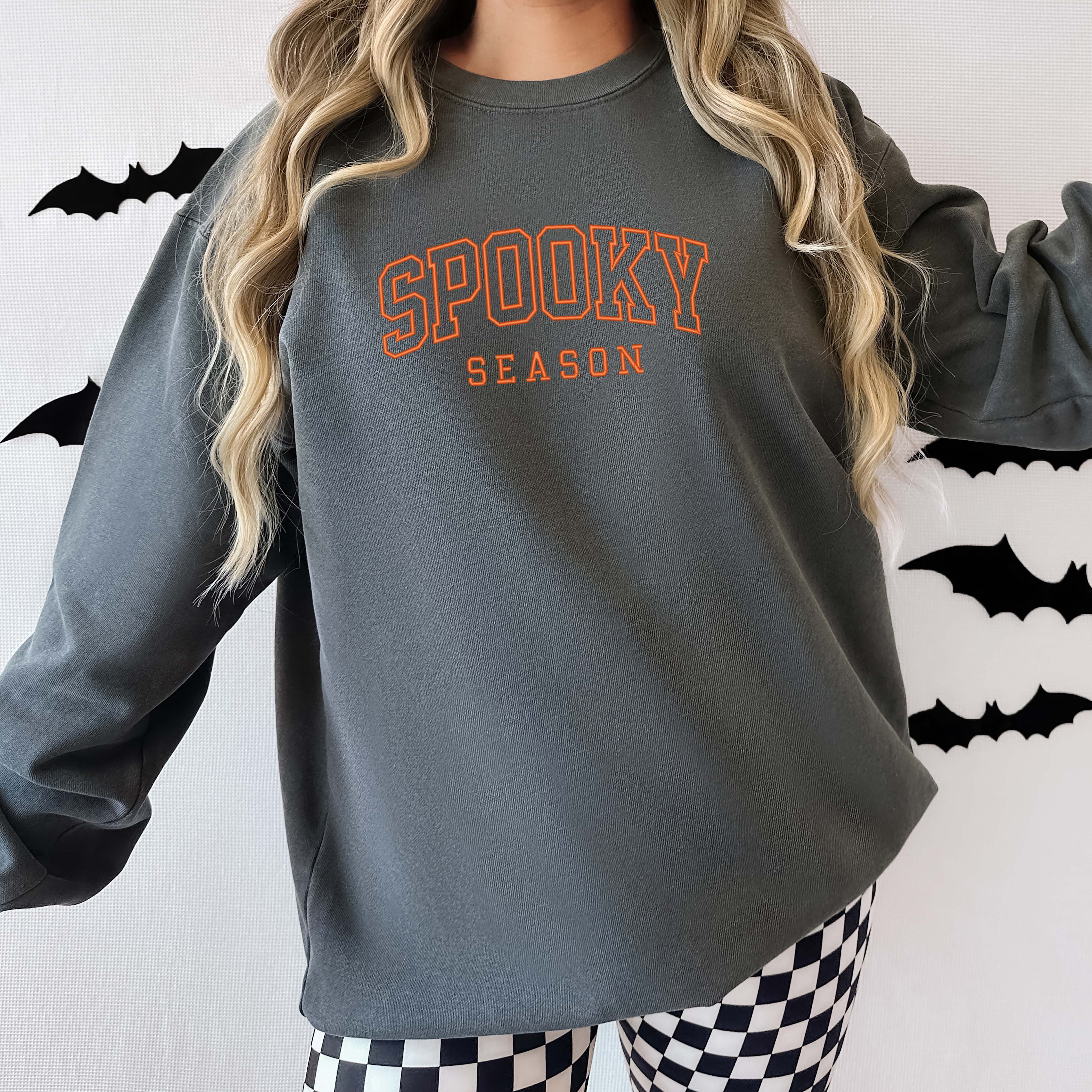 Embroidered Spooky Season | Garment Dyed Sweatshirt
