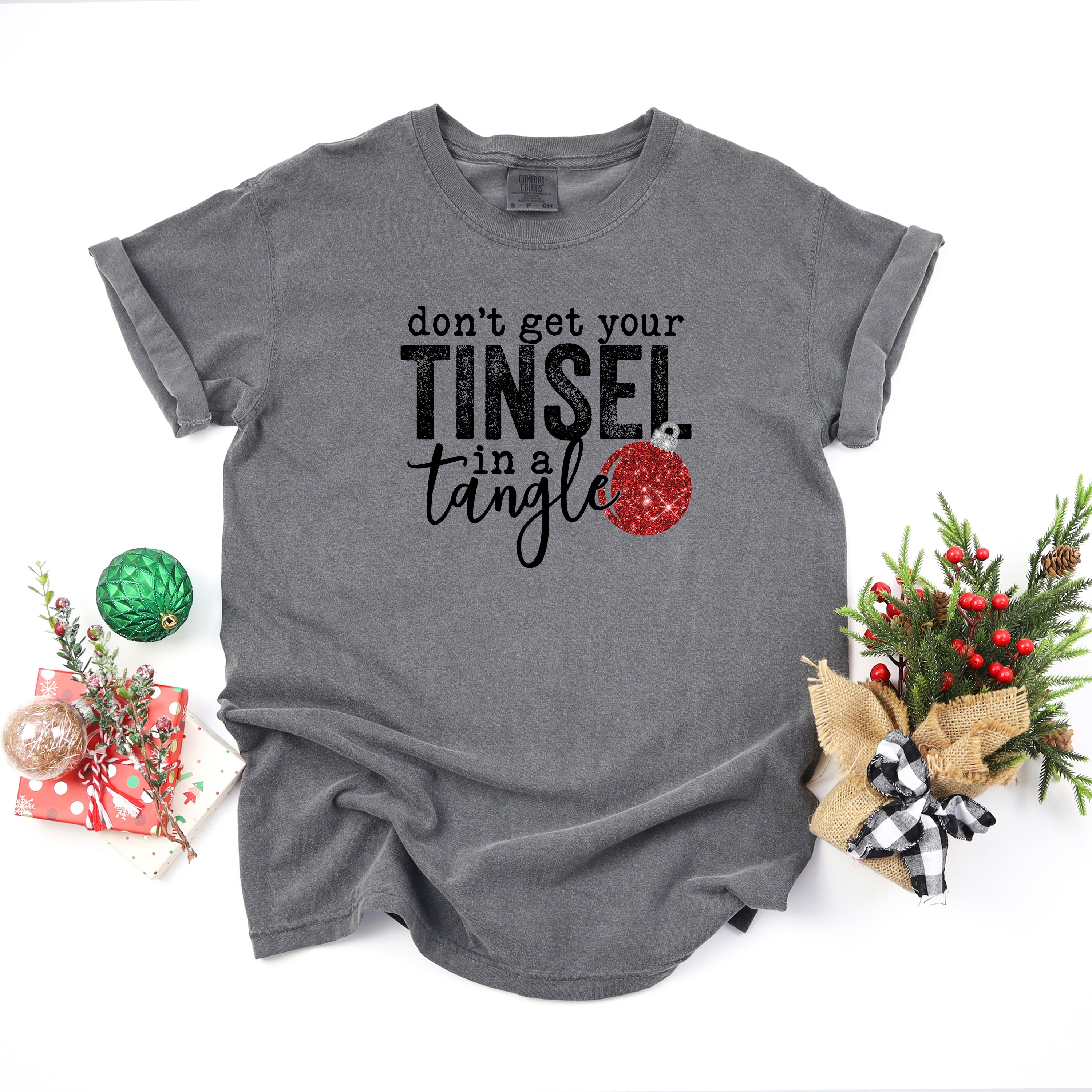 Tinsel In A Tangle Bulb | Garment Dyed Tee
