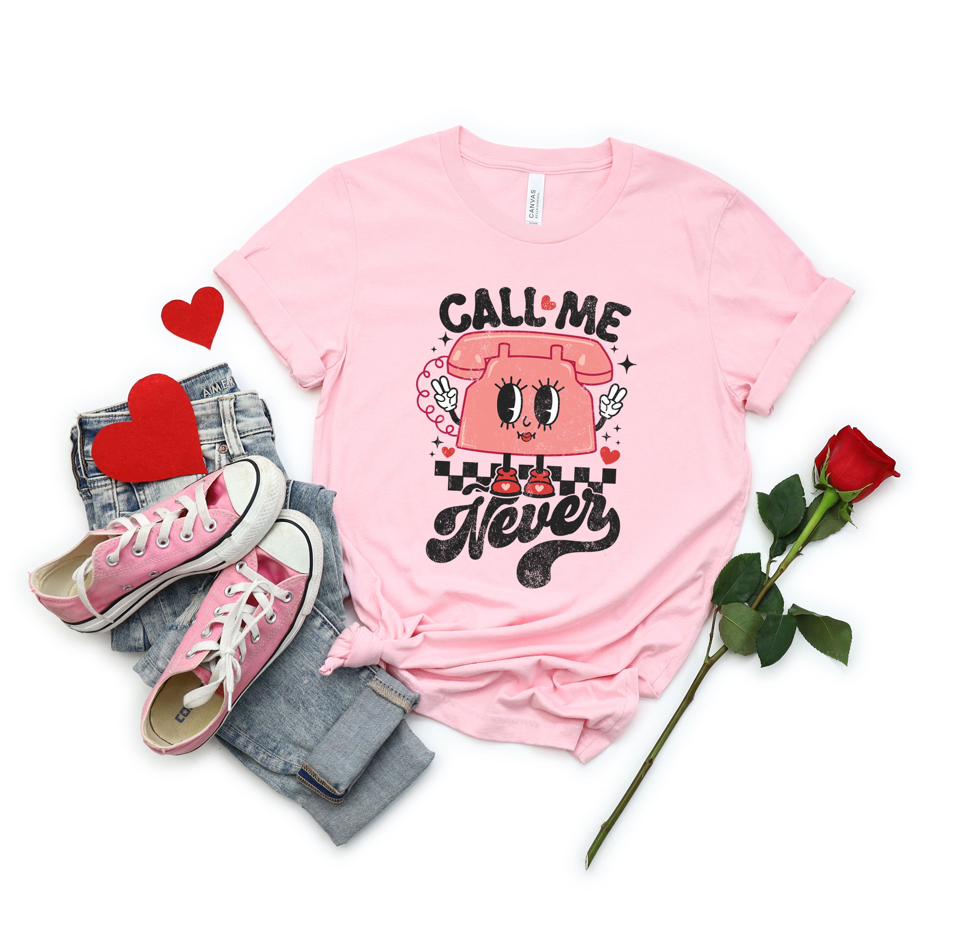 Call Me Never Phone | Short Sleeve Crew Neck