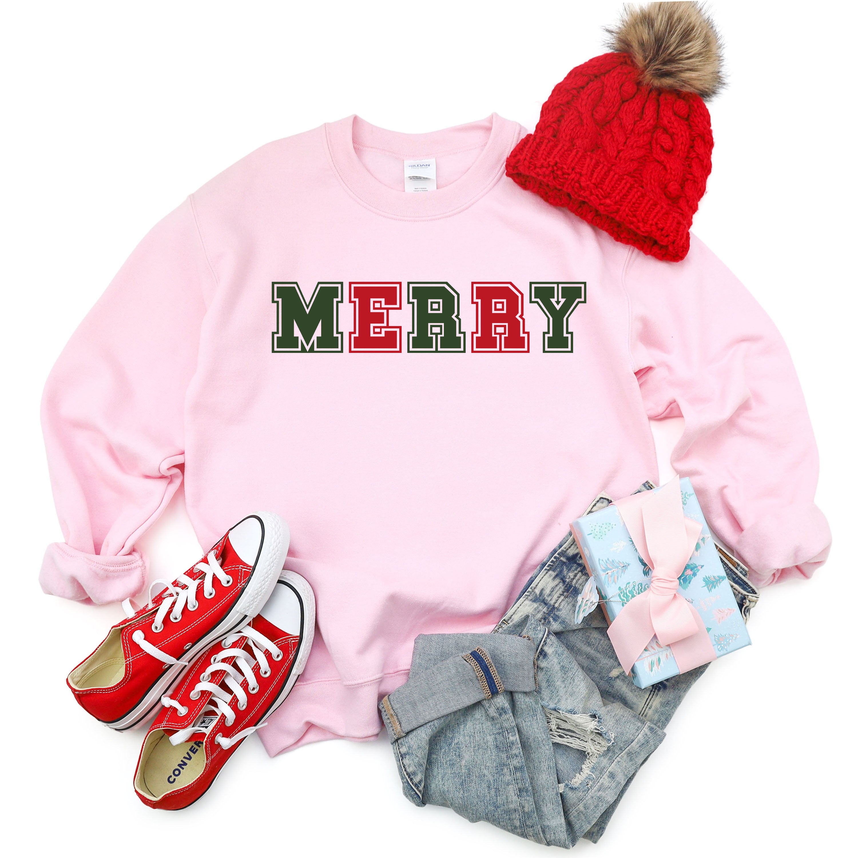 Merry Red and Green Bold |Sweatshirt