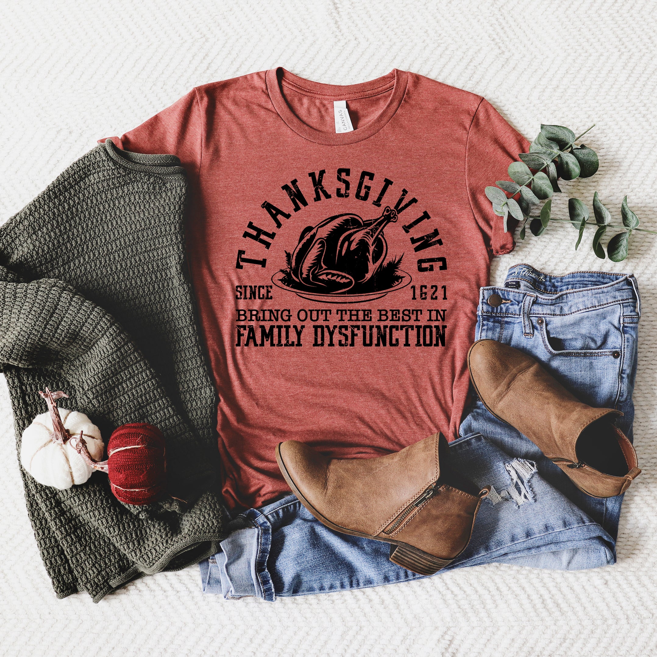 Thanksgiving Family Dysfunction | Short Sleeve Crew Neck