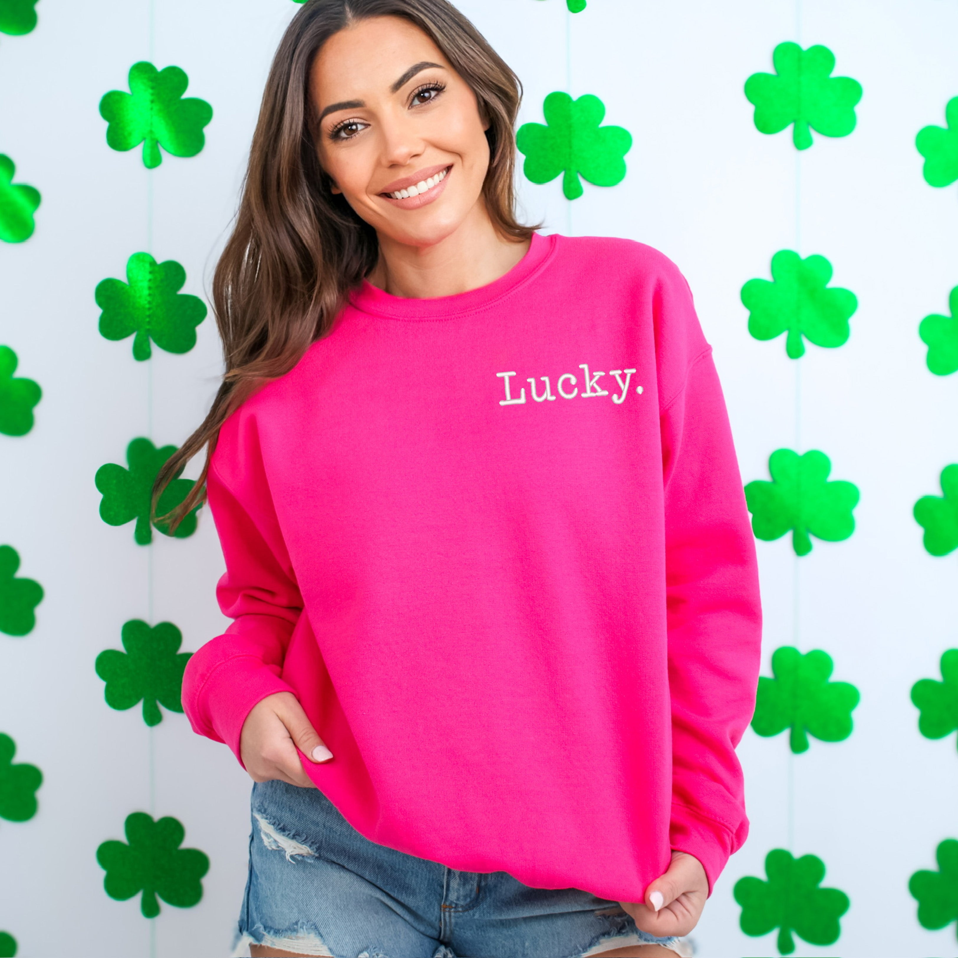 Embroidered Lucky Typewriter | Sweatshirt