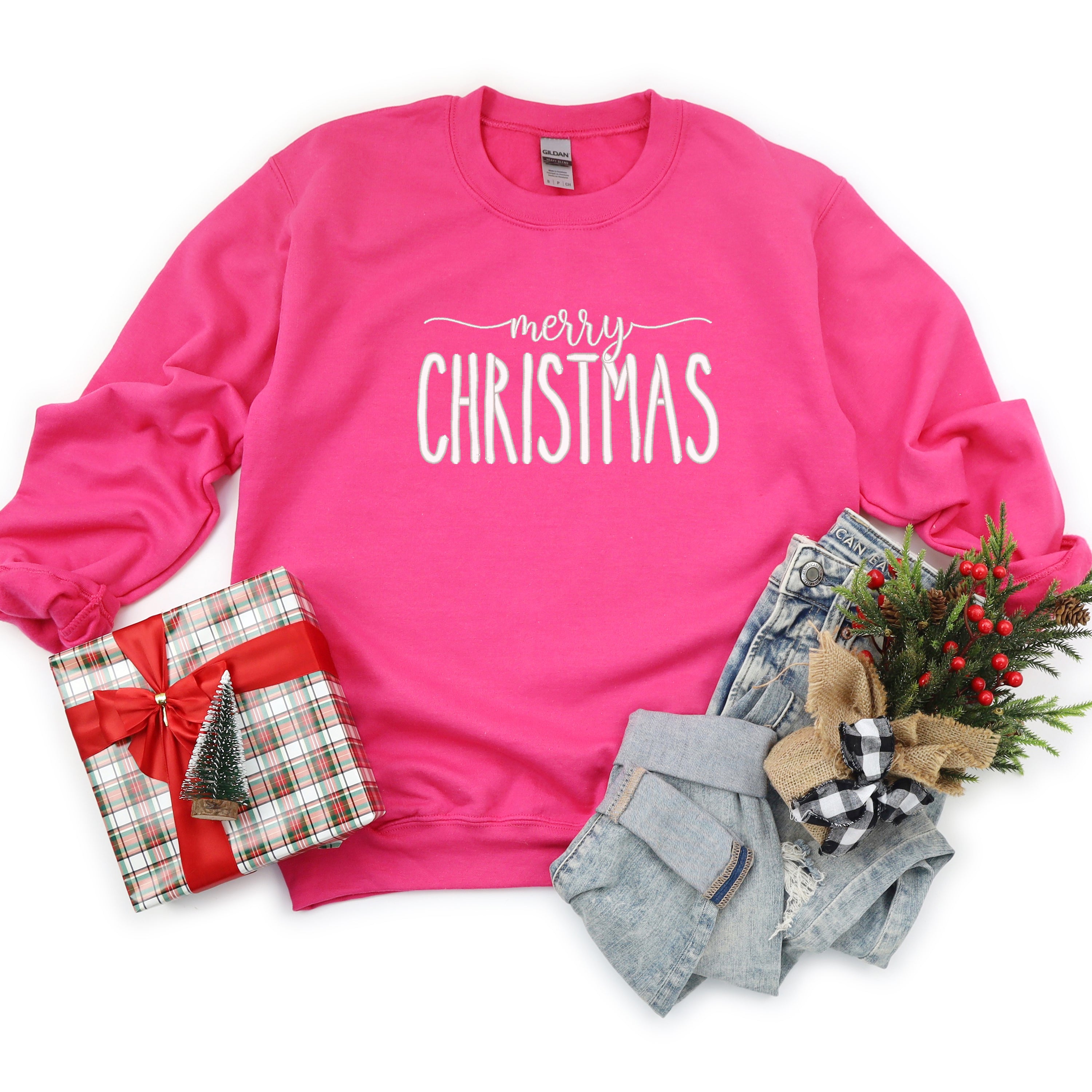 Embroidered Merry Christmas | Sweatshirt