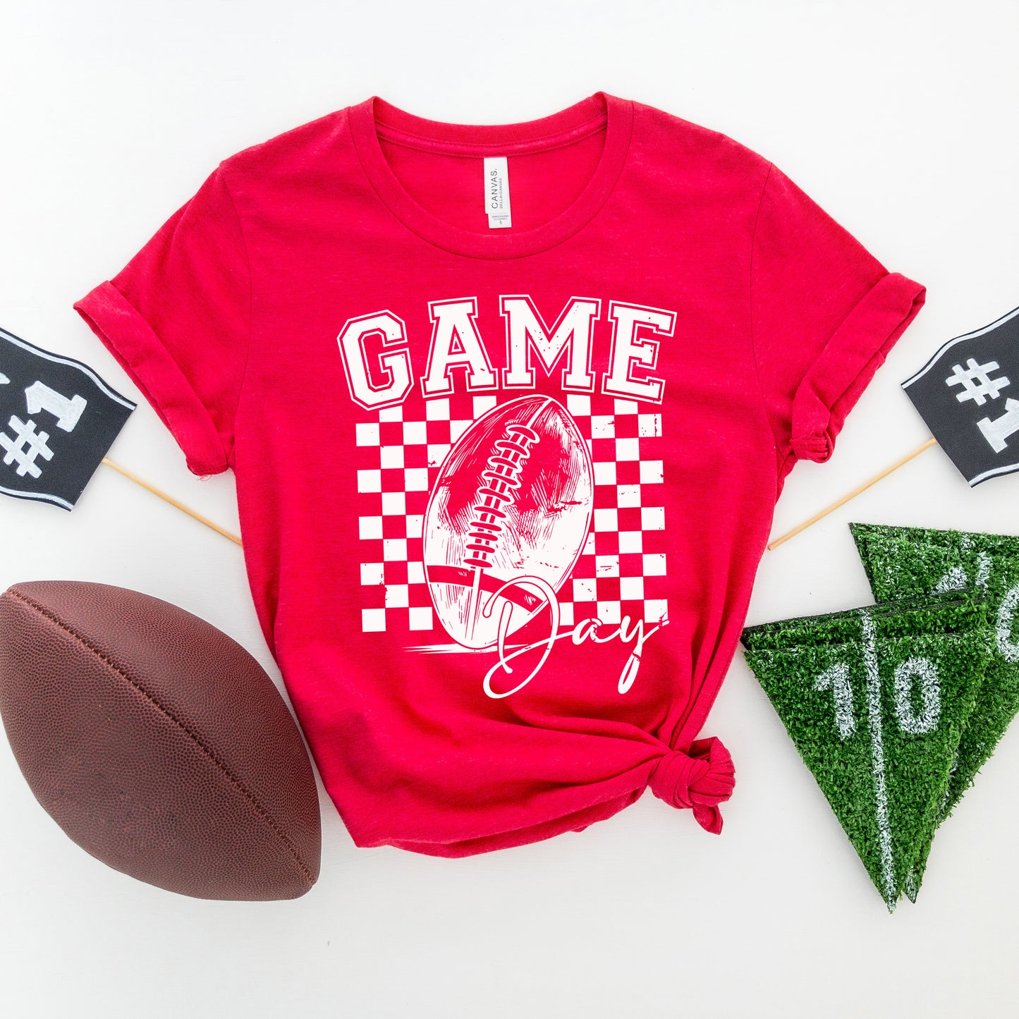 Retro Football Game Day |Short Sleeve Crew Neck